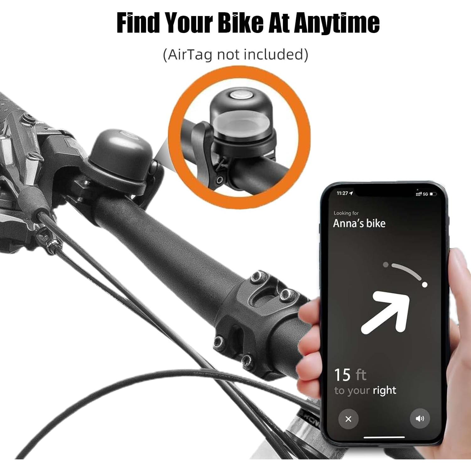 Campana de Bicicleta AaiLucky con Holder para AirTag 22.2mm