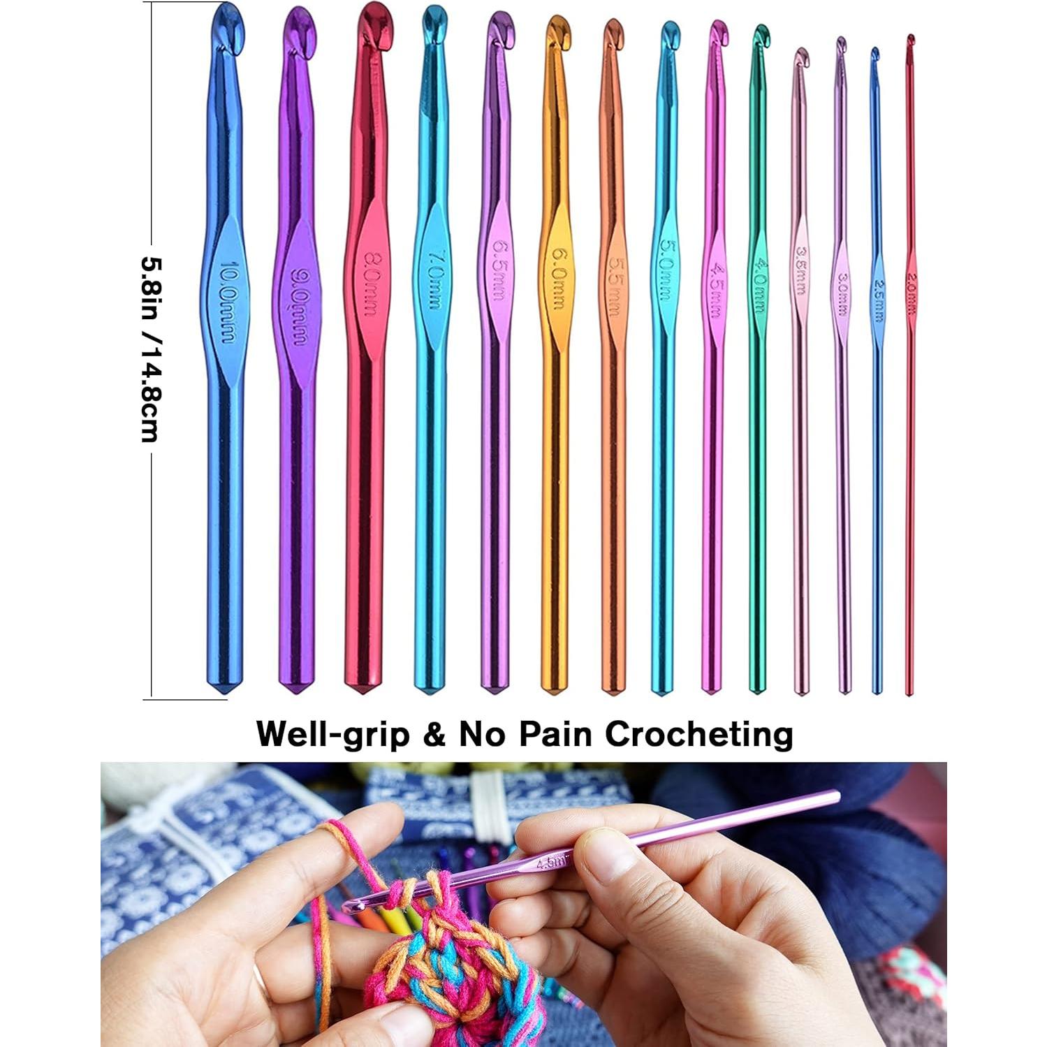 Kit de Ganchillos Tradicionales YOJOB 14 Tamaños Agujas Crochet