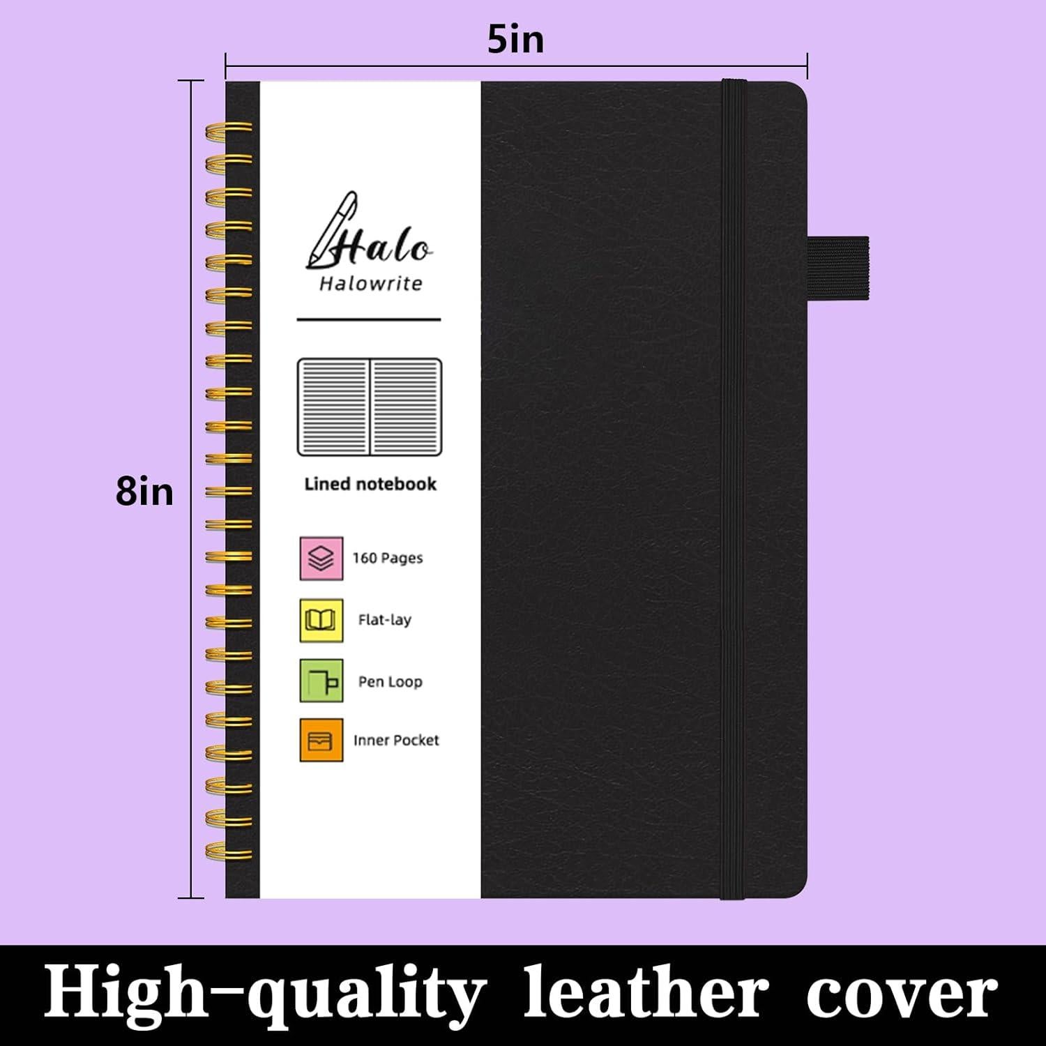 Cuaderno Espiral Halowrite Negro Tapa Dura 160 Páginas 21.5x15.2cm