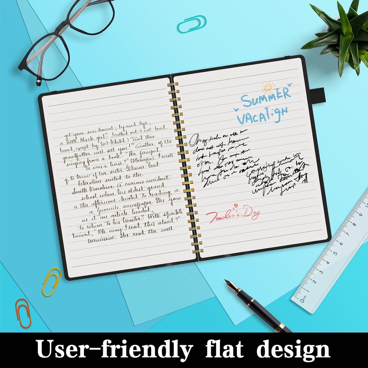 Cuaderno Espiral Halowrite Negro Tapa Dura 160 Páginas 21.5x15.2cm