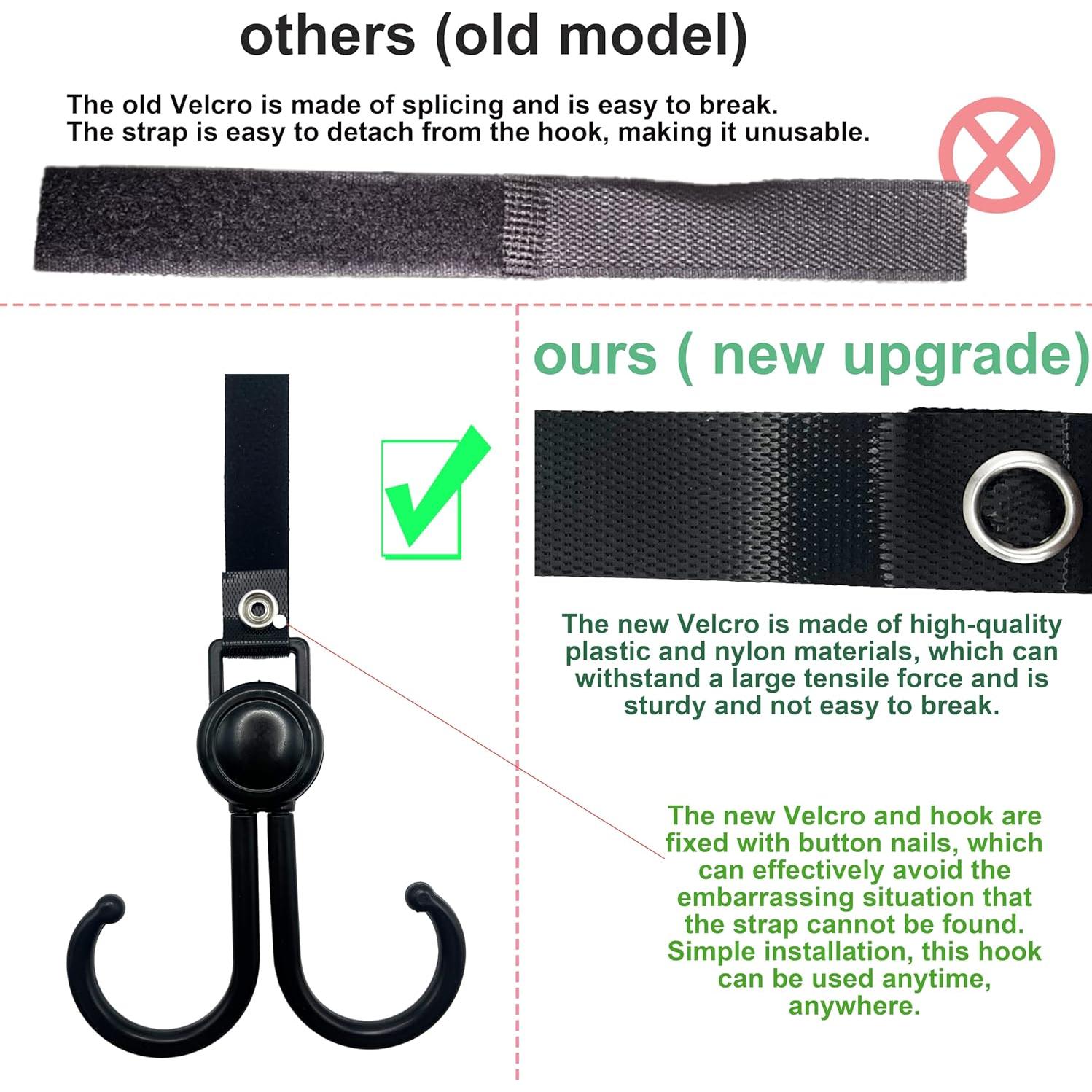 Ganchos Organizadores para Cochecito Doble - 2 Piezas Negras