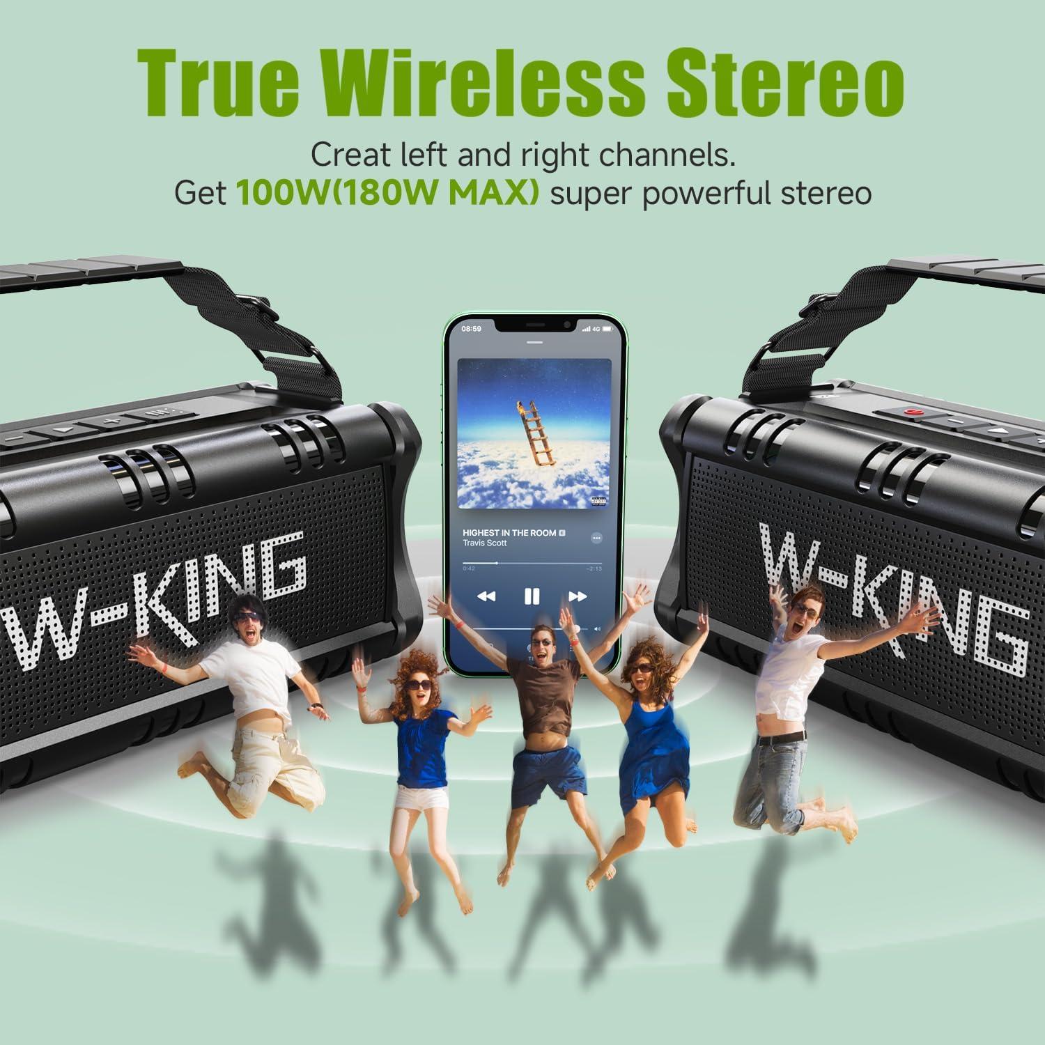 Altavoz Bluetooth W-KING D8 90W Potente Impermeable IPX6