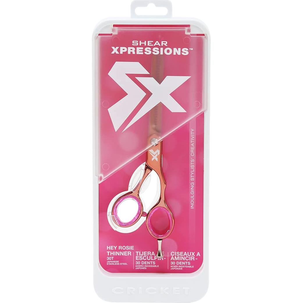 Tijeras de Corte Profesional Cricket Shear Xpressions 30T - Acero Inoxidable Japonés, Oro Rosa