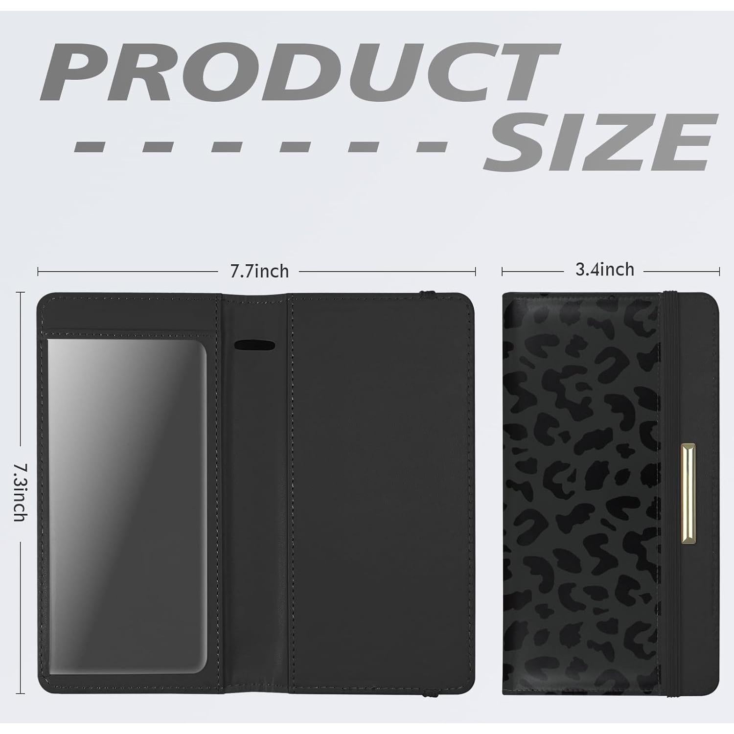 Cubierta de Chequera Kakurookie con Bloqueo RFID - Leopardo-Negro