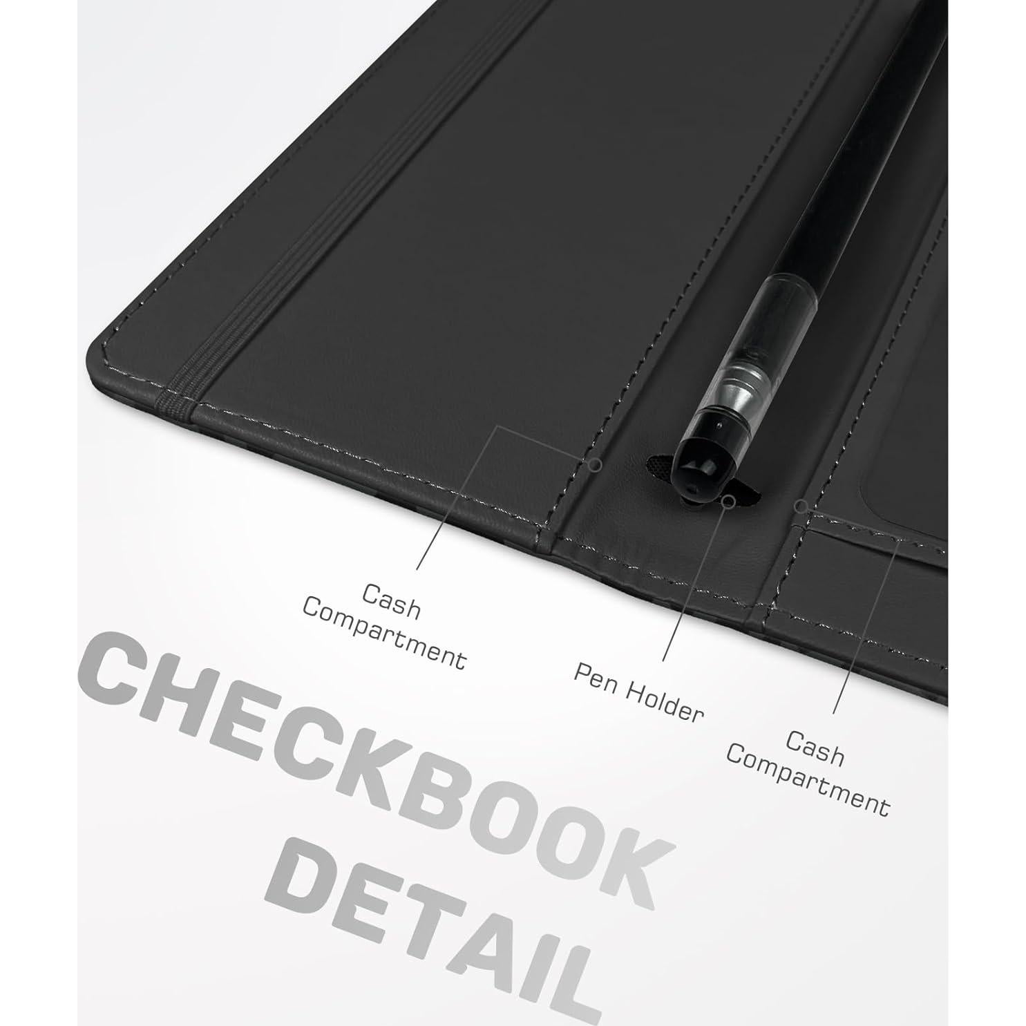 Cubierta de Chequera Kakurookie con Bloqueo RFID - Leopardo-Negro