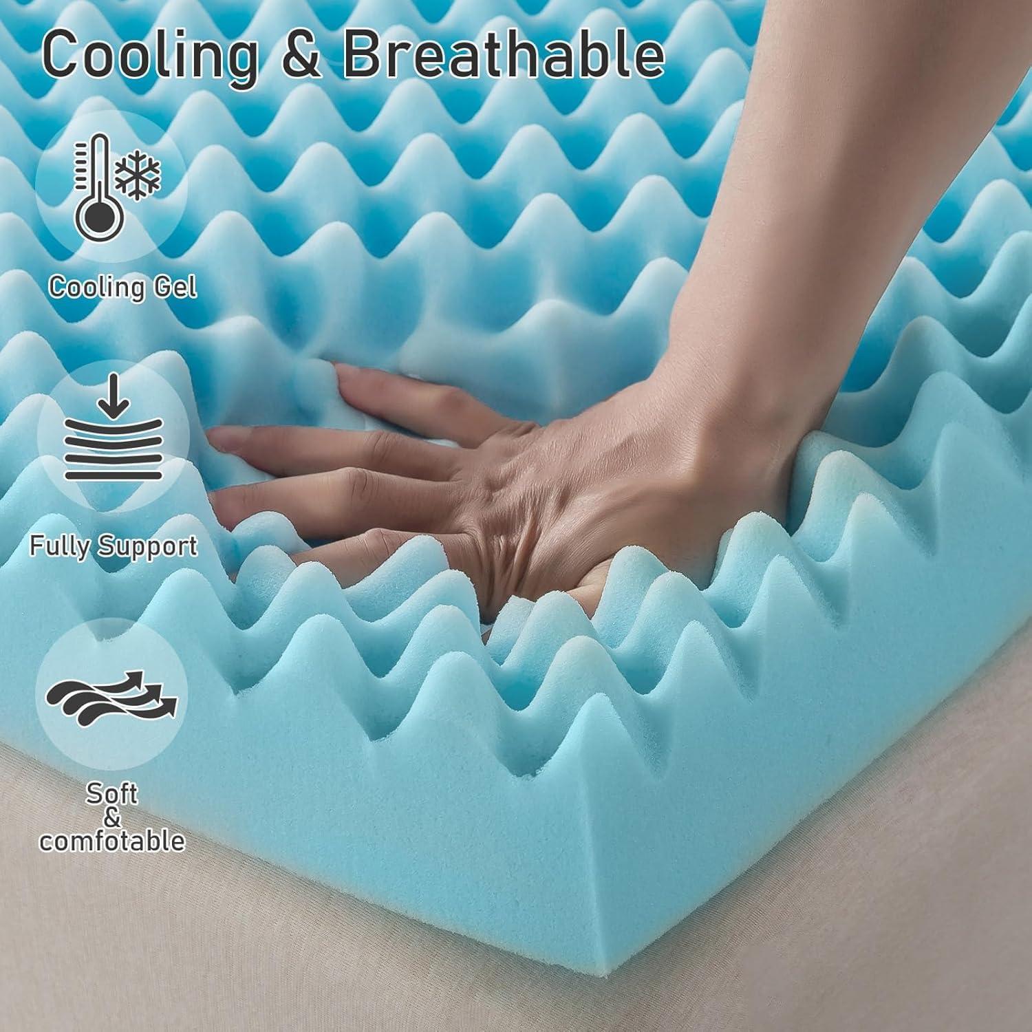 Colchón Viscoelástico Individual WhatsBedding EGTP Azul 2.60kg