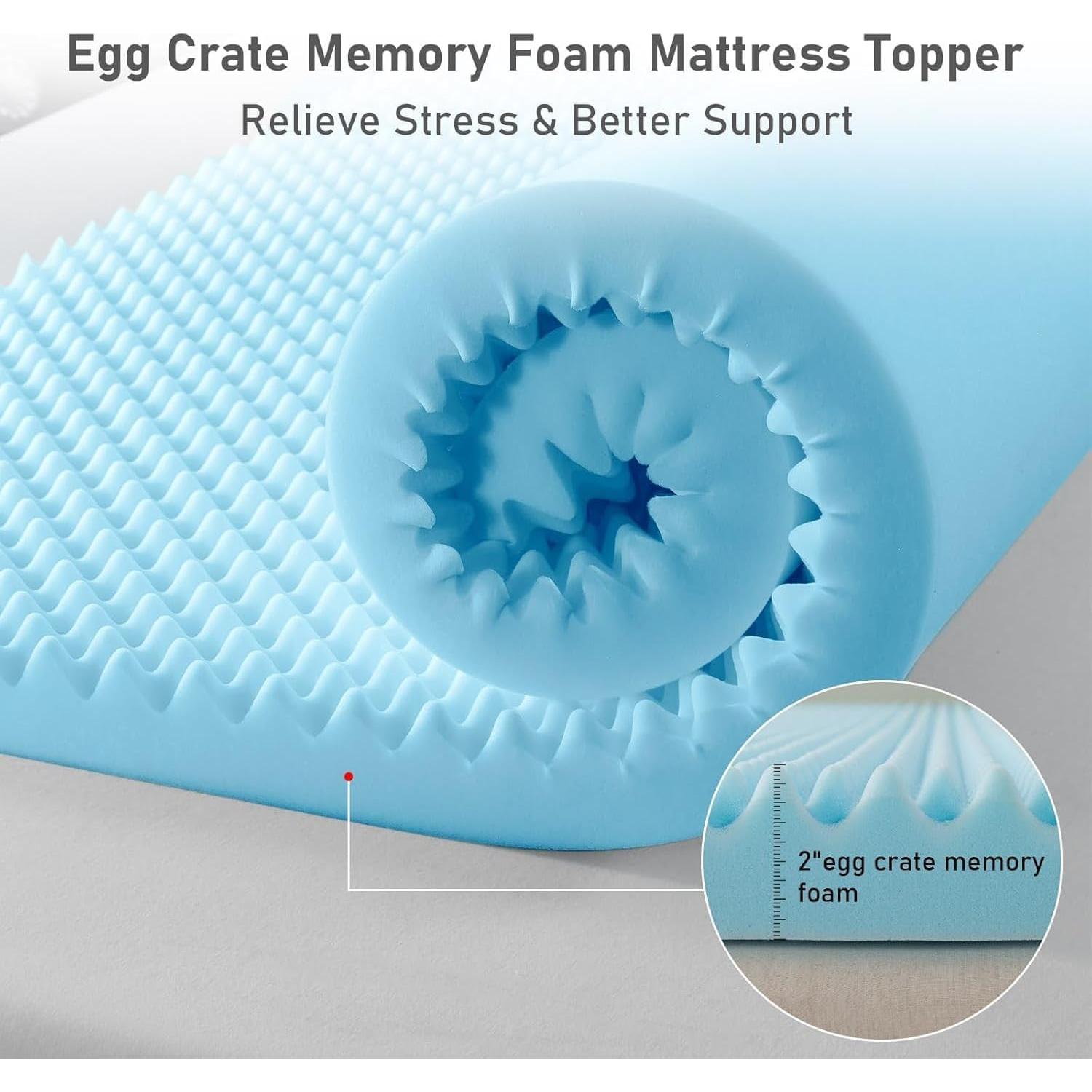 Colchón Viscoelástico Individual WhatsBedding EGTP Azul 2.60kg