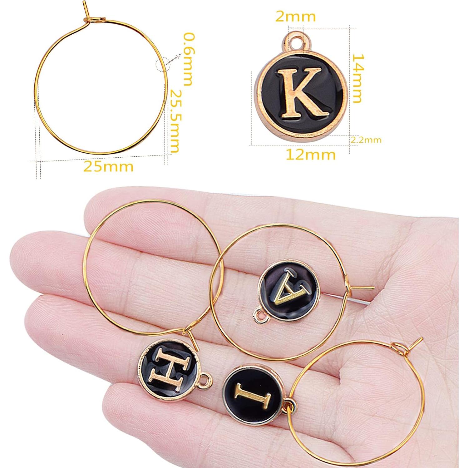 Encantos de Alfabeto Aylifu para Joyas y Copas de Vino - 60 Piezas