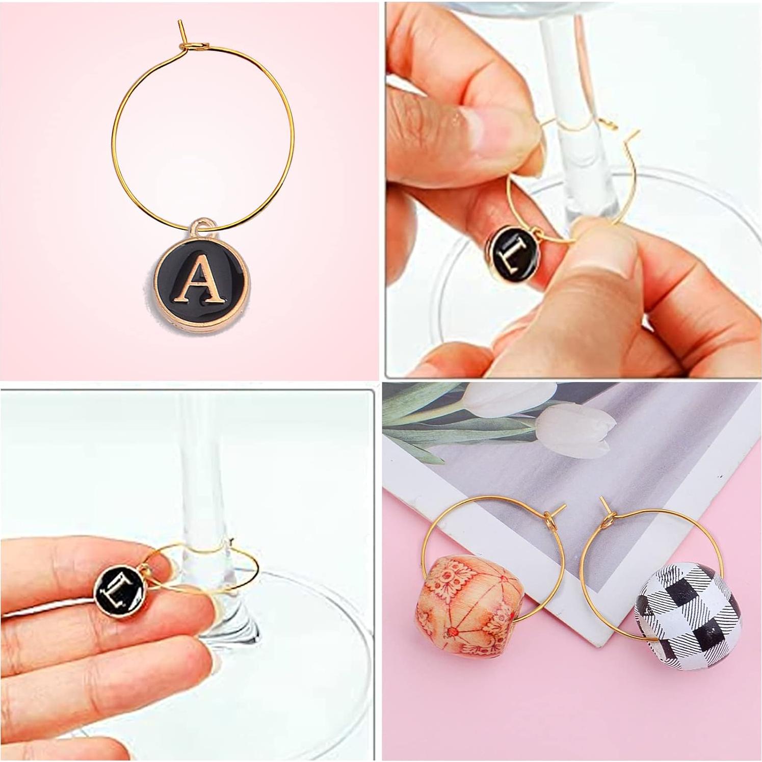 Encantos de Alfabeto Aylifu para Joyas y Copas de Vino - 60 Piezas