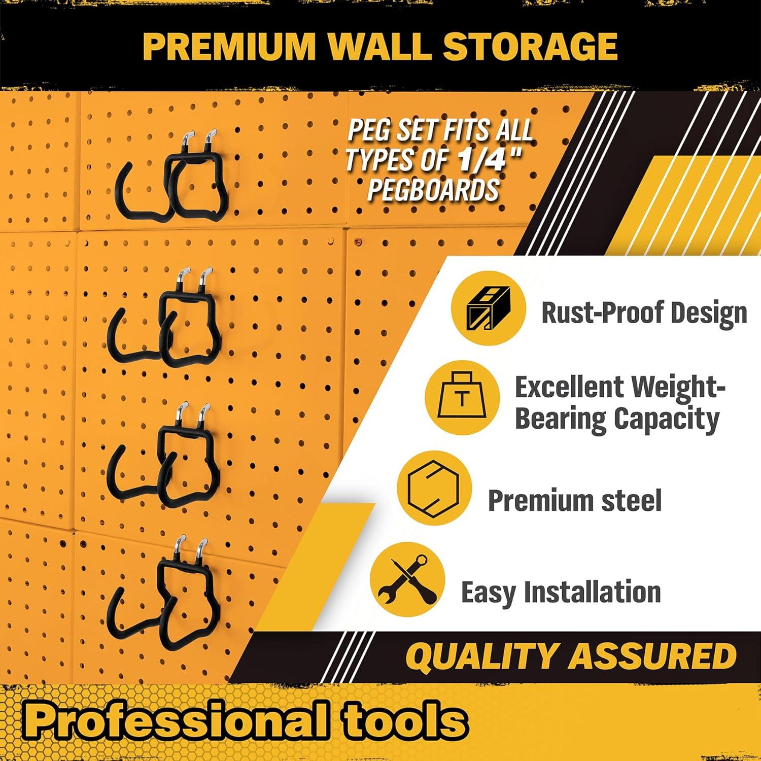 Ganchos Curvados para Tablero Perforado ELEAD - 4 Piezas, 9.98 kg