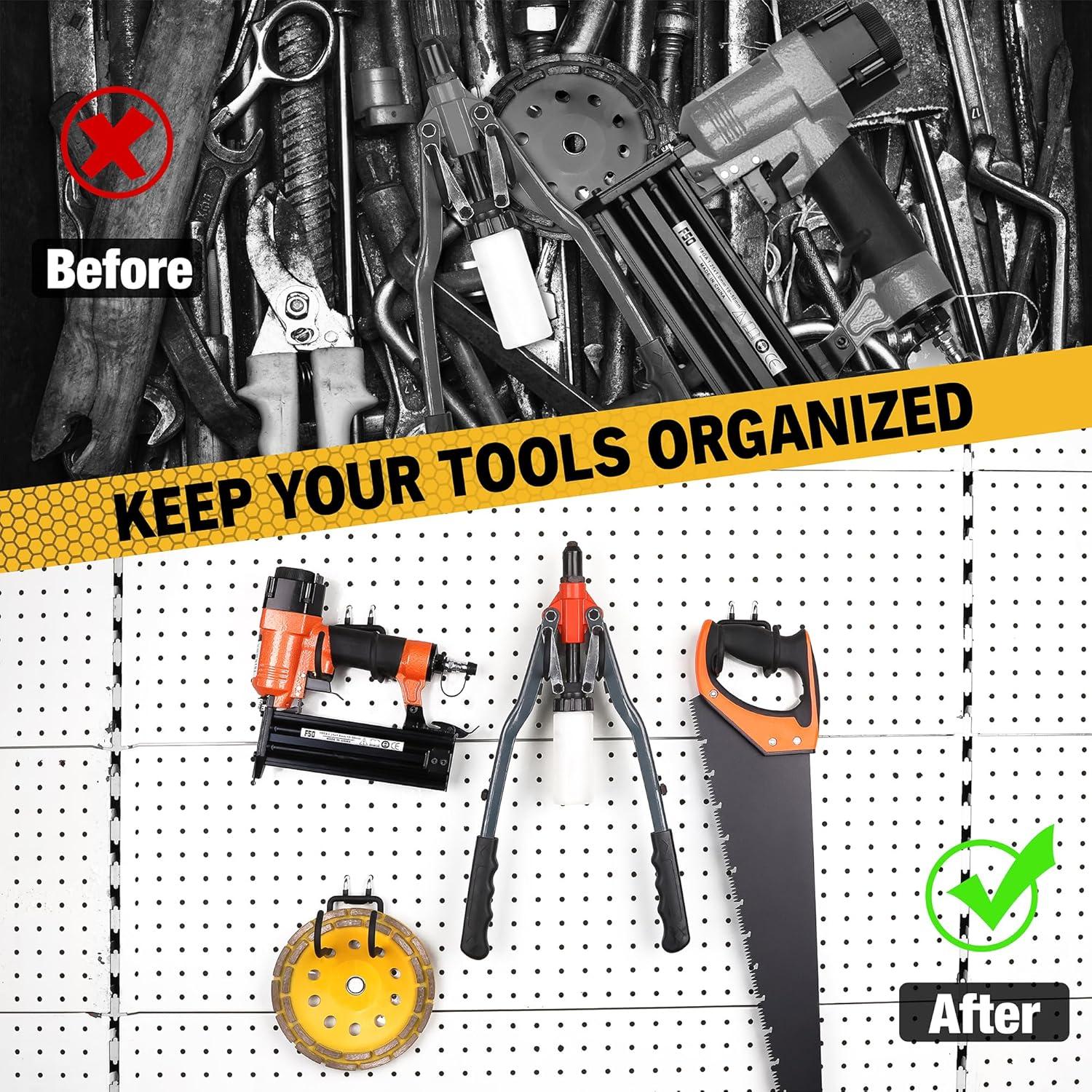 Ganchos Curvados para Tablero Perforado ELEAD - 4 Piezas, 9.98 kg