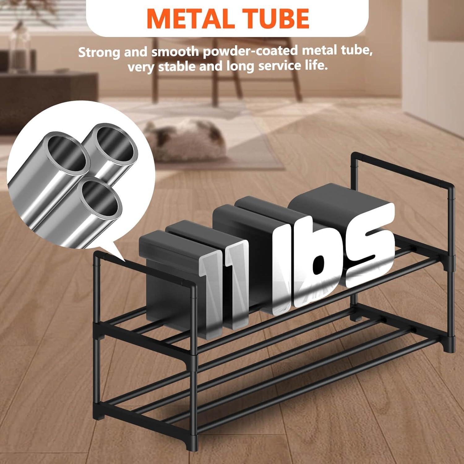 Estante para zapatos Hsscblet 2 niveles negro ajustable