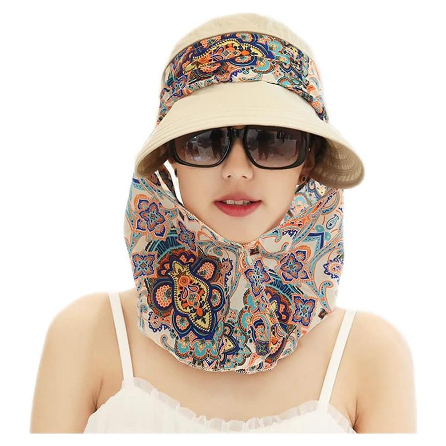 Sombrero de sol plegable mujer UV impermeable beige