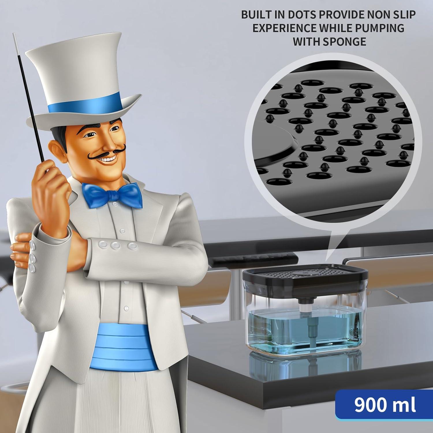 Dispensador de Jabón MR.SIGA 900 ml con Soporte para Esponjas