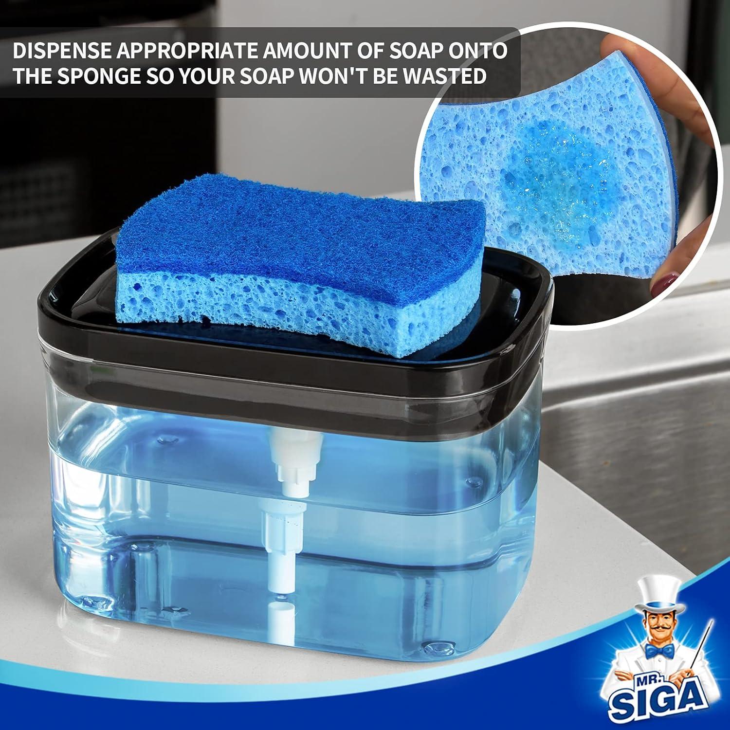 Dispensador de Jabón MR.SIGA 900 ml con Soporte para Esponjas