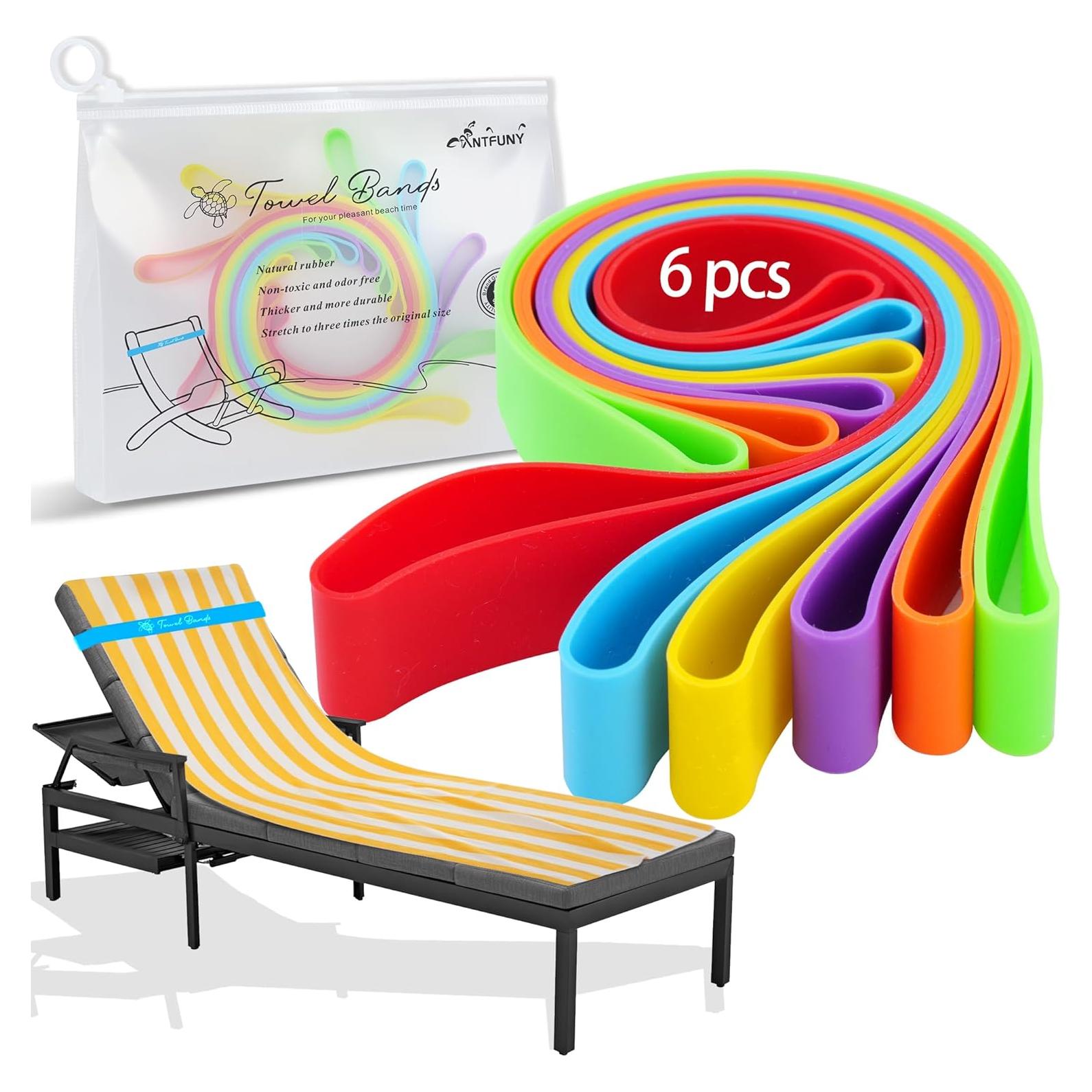 Paquete de 6 bandas para toallas Antfuny multicolores