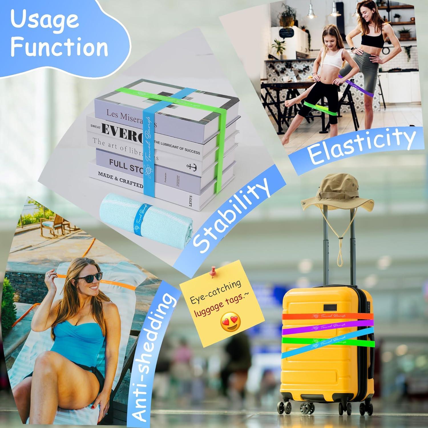 Paquete de 6 bandas para toallas Antfuny multicolores