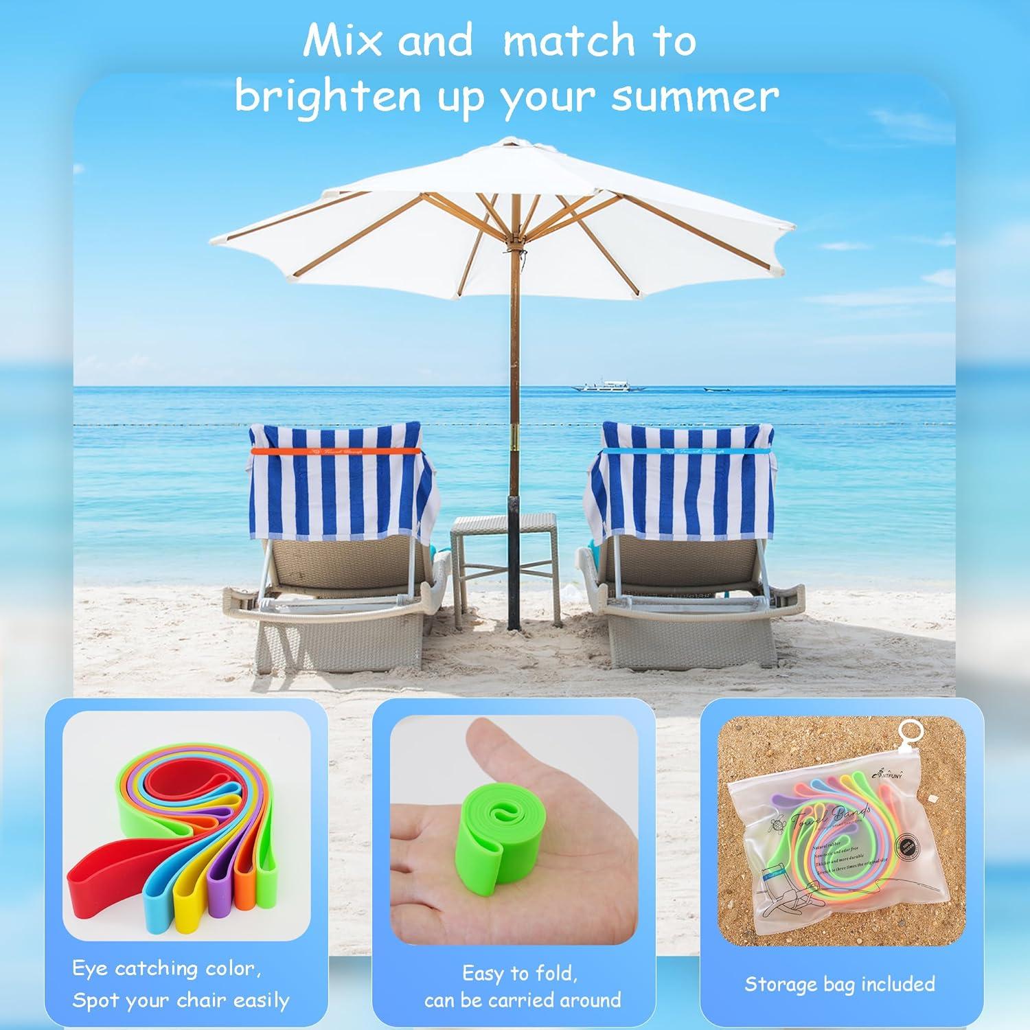 Paquete de 6 bandas para toallas Antfuny multicolores