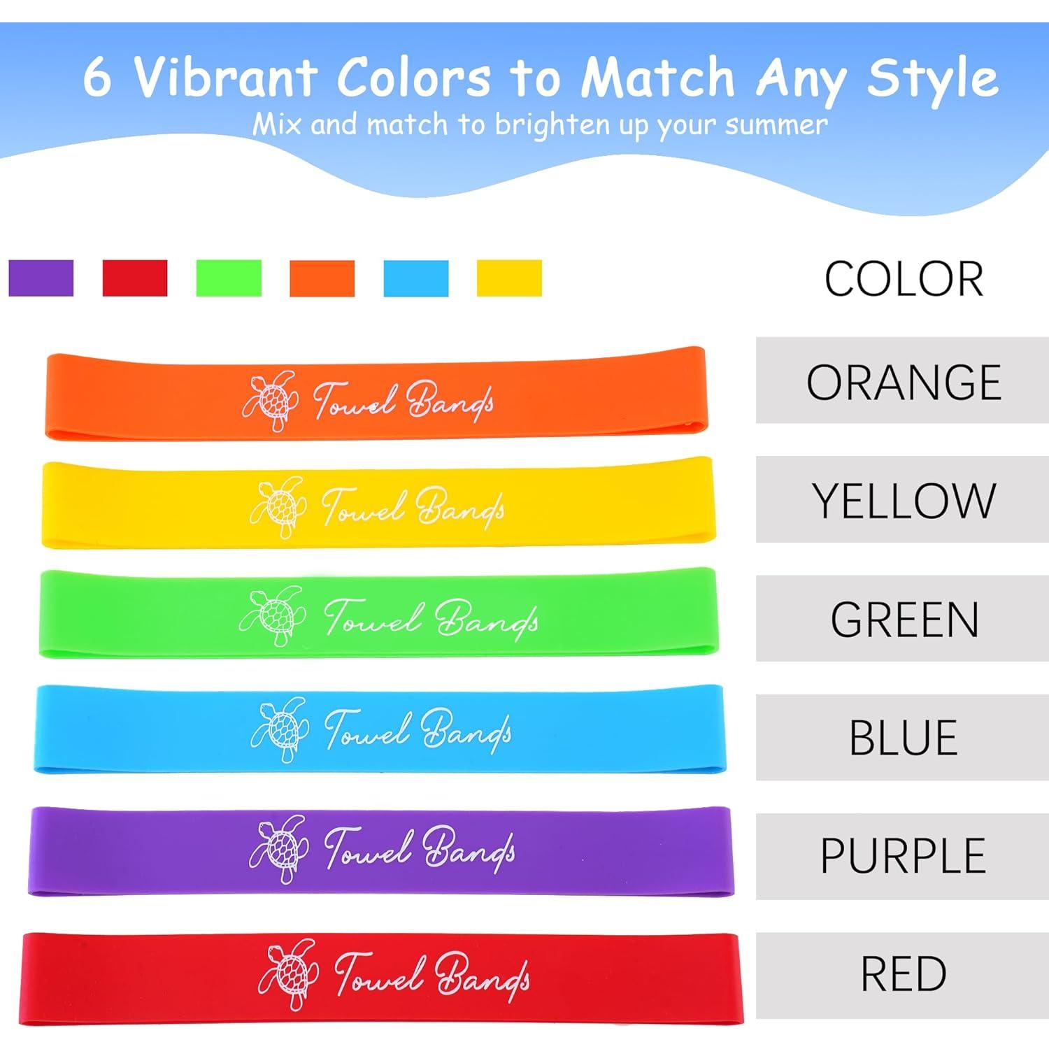 Paquete de 6 bandas para toallas Antfuny multicolores