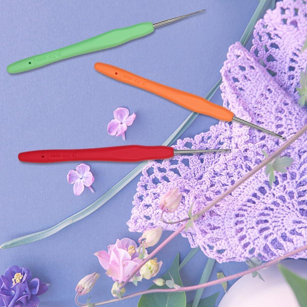 Gancho de Crochet QLRFFLJOY 0.5mm Aluminio Verde Azulado