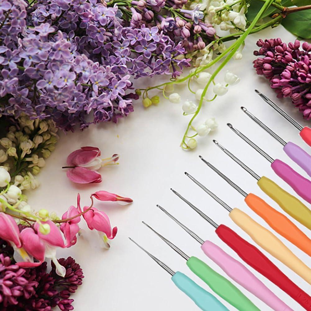 Gancho de Crochet QLRFFLJOY 0.5mm Aluminio Verde Azulado