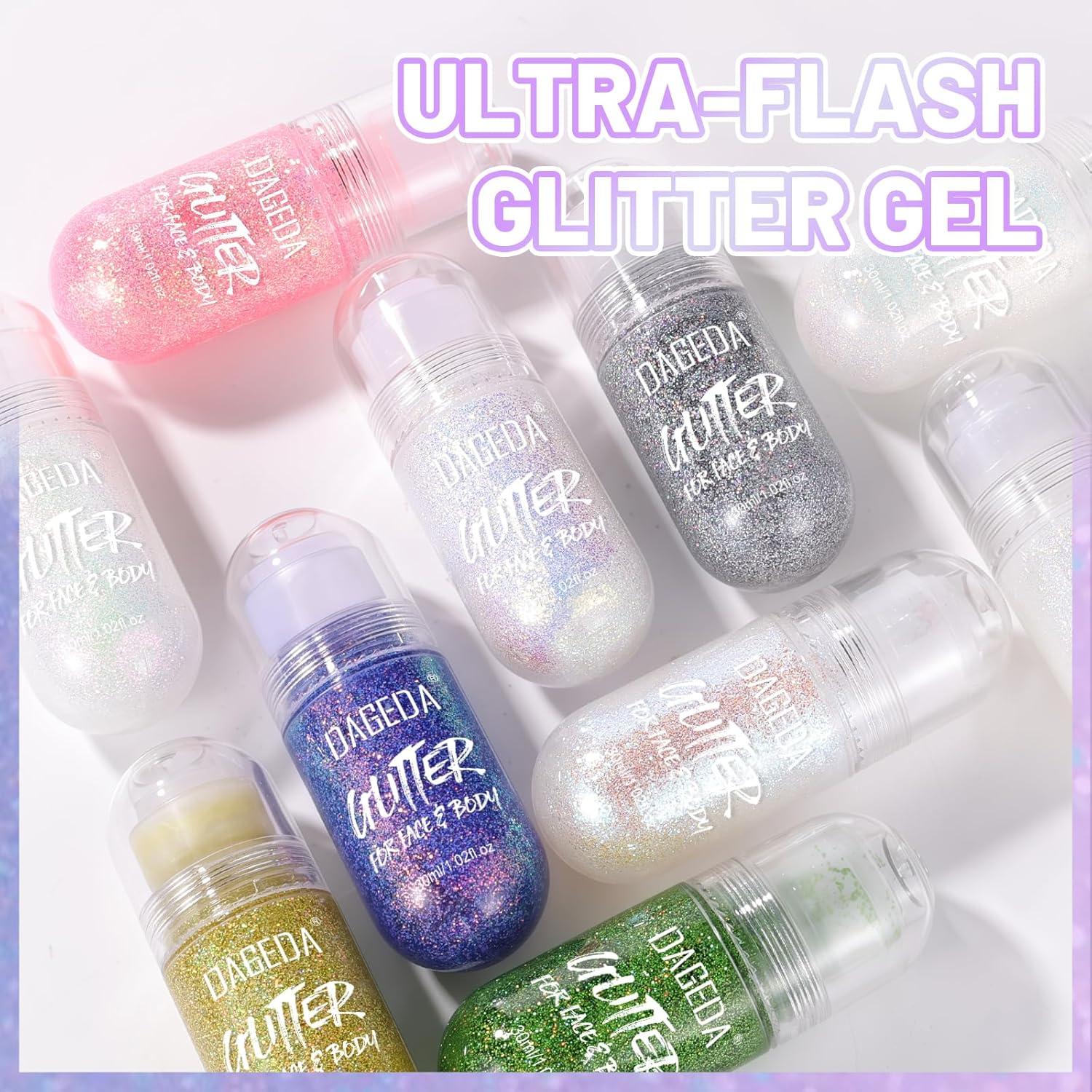 Gel Brillante Corporal Roll-on DAGEDA 25 ml Holográfico Rosa