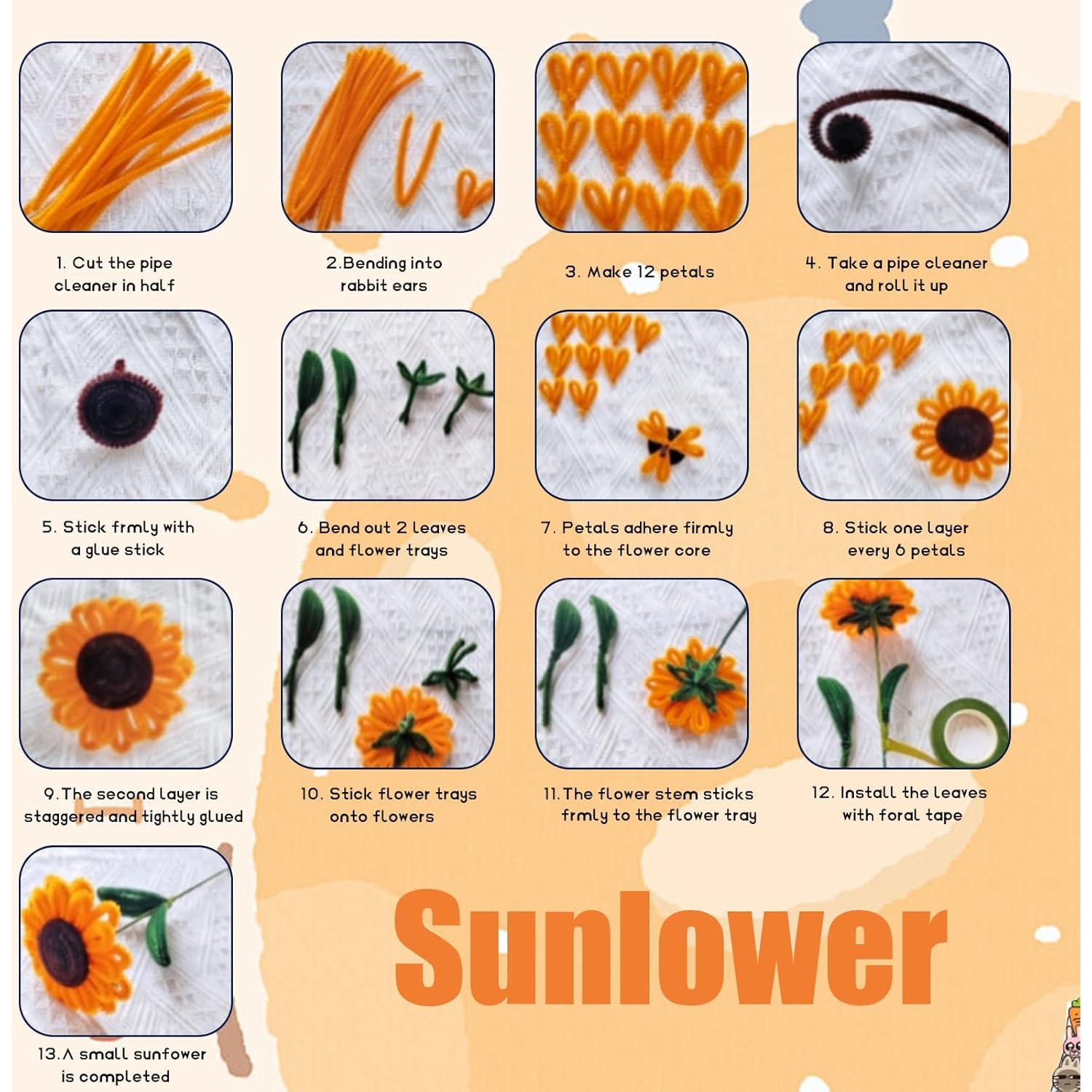 Kit de Flores DIY Brmeday 300 Piezas con Luz de Cuerda