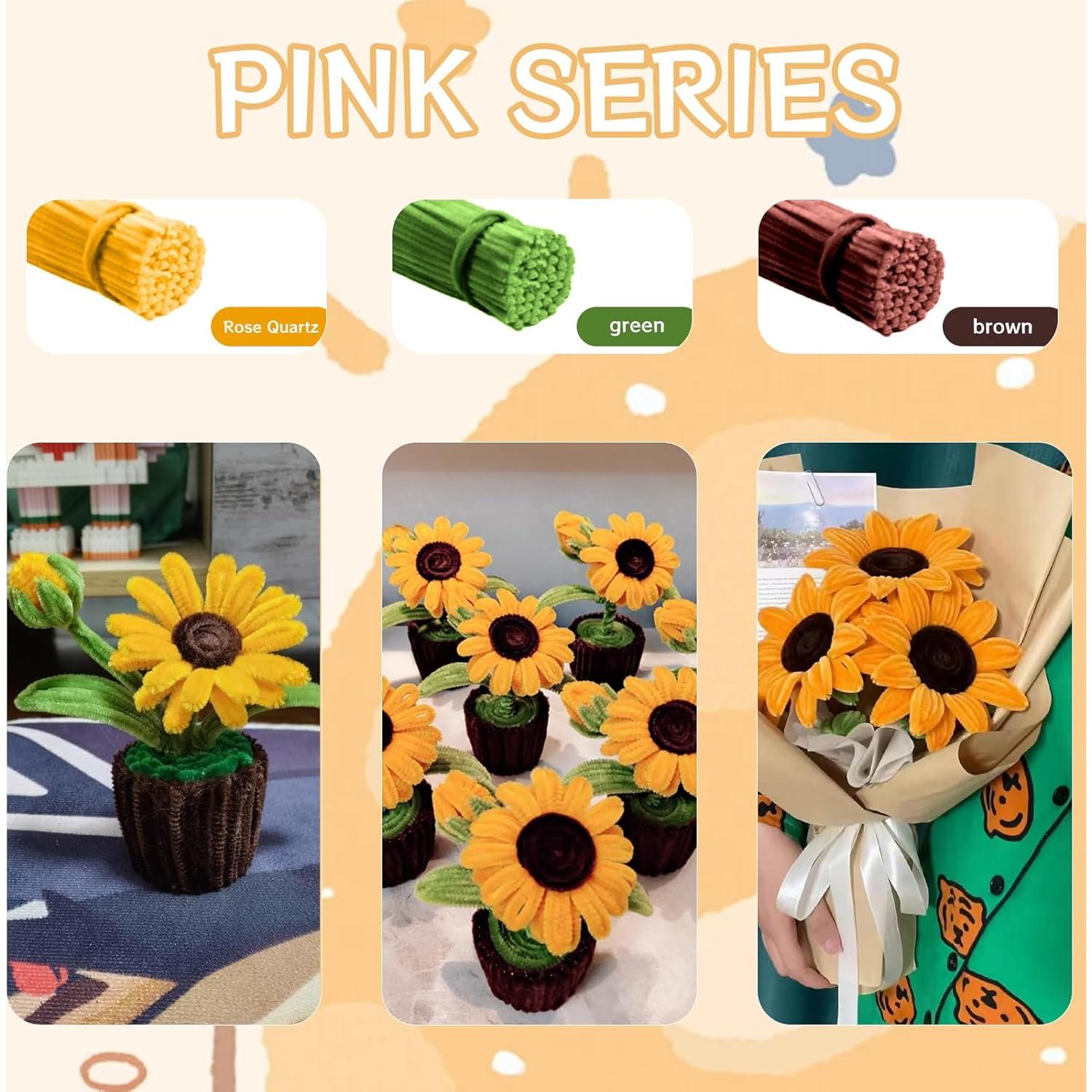 Kit de Flores DIY Brmeday 300 Piezas con Luz de Cuerda