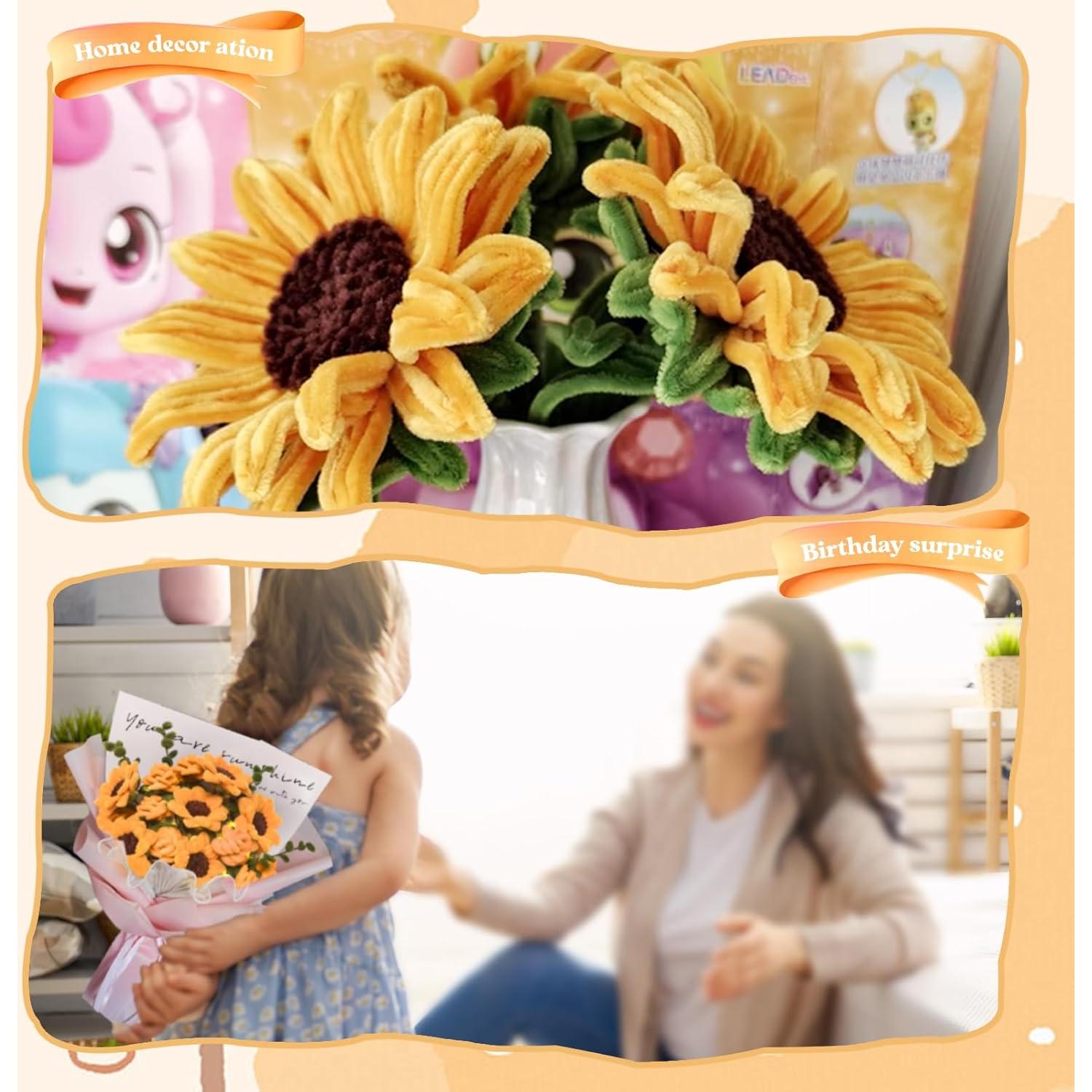 Kit de Flores DIY Brmeday 300 Piezas con Luz de Cuerda