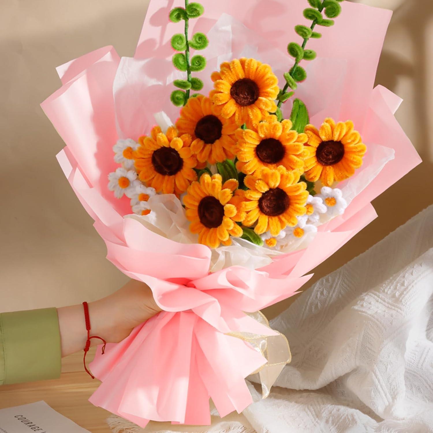 Kit de Flores DIY Brmeday 300 Piezas con Luz de Cuerda