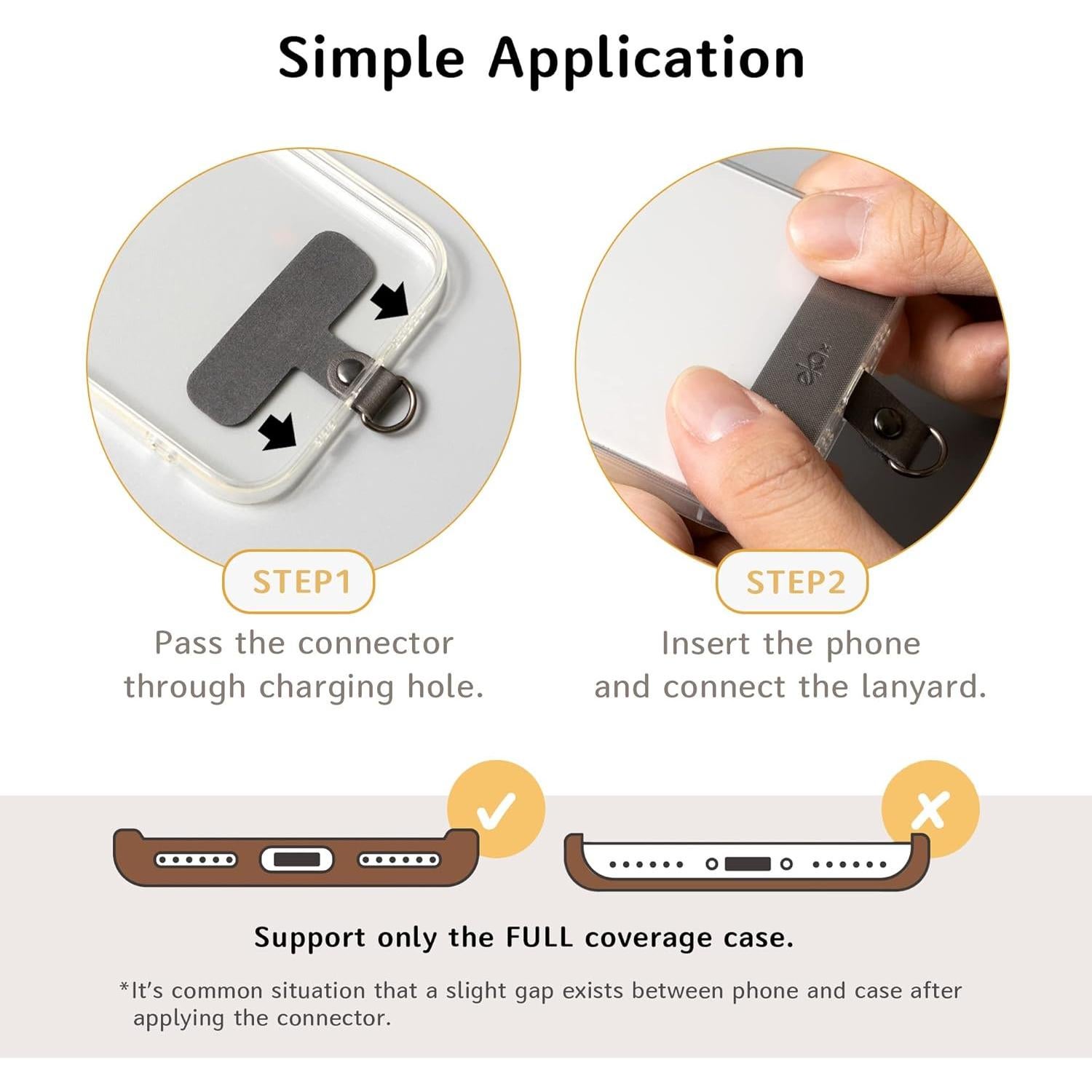 Lanyard Cruzado Ajustable EKAX para Teléfono - Beige, Sin Adhesivos