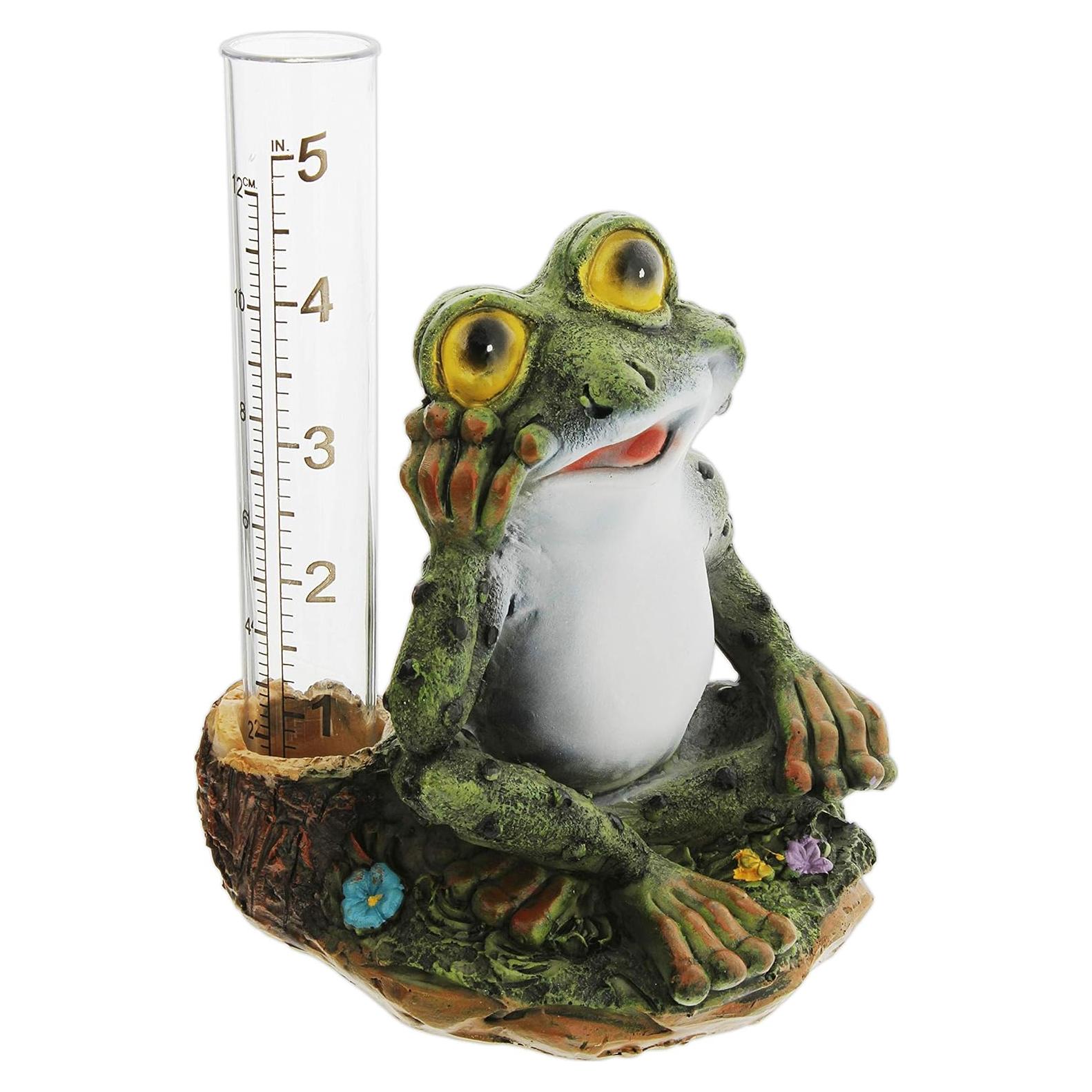 Medidor de Lluvia de Resina Diseño Rana 14 cm - Lindos