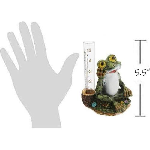Medidor de Lluvia de Resina Diseño Rana 14 cm - Lindos