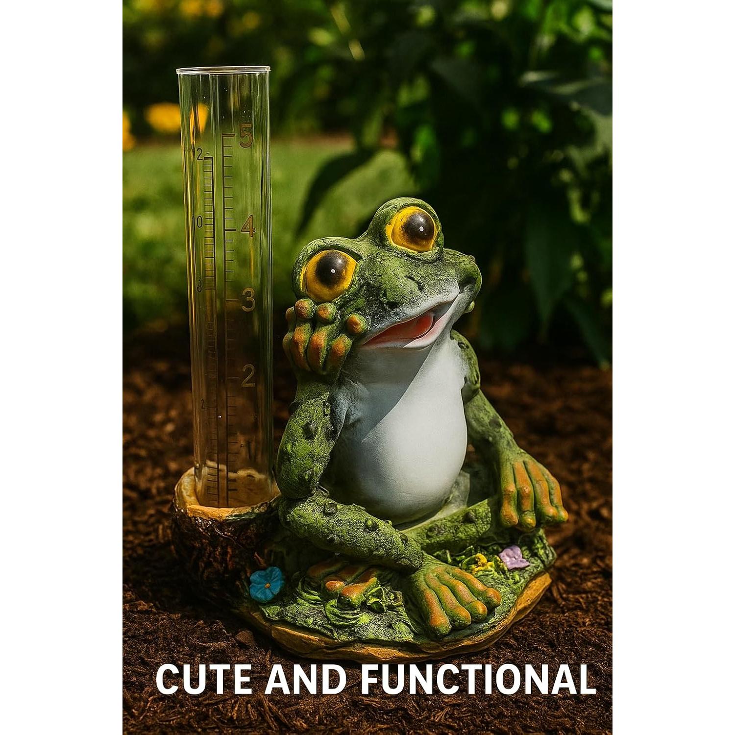 Medidor de Lluvia de Resina Diseño Rana 14 cm - Lindos