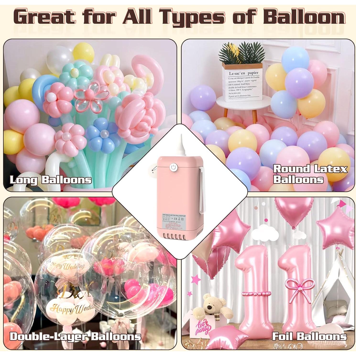 Bomba de Globo Eléctrica AXHJ 2 en 1 para Globos y Pelotas