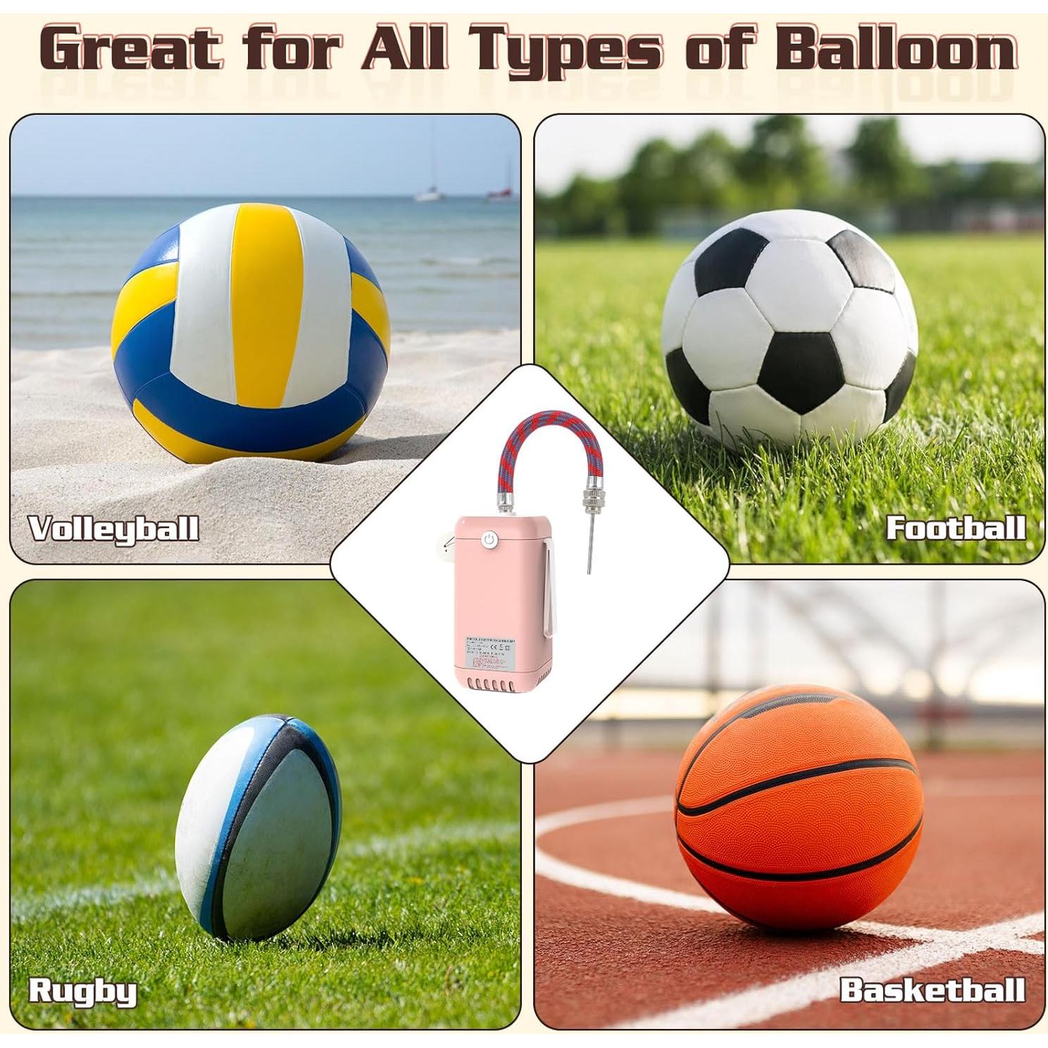 Bomba de Globo Eléctrica AXHJ 2 en 1 para Globos y Pelotas