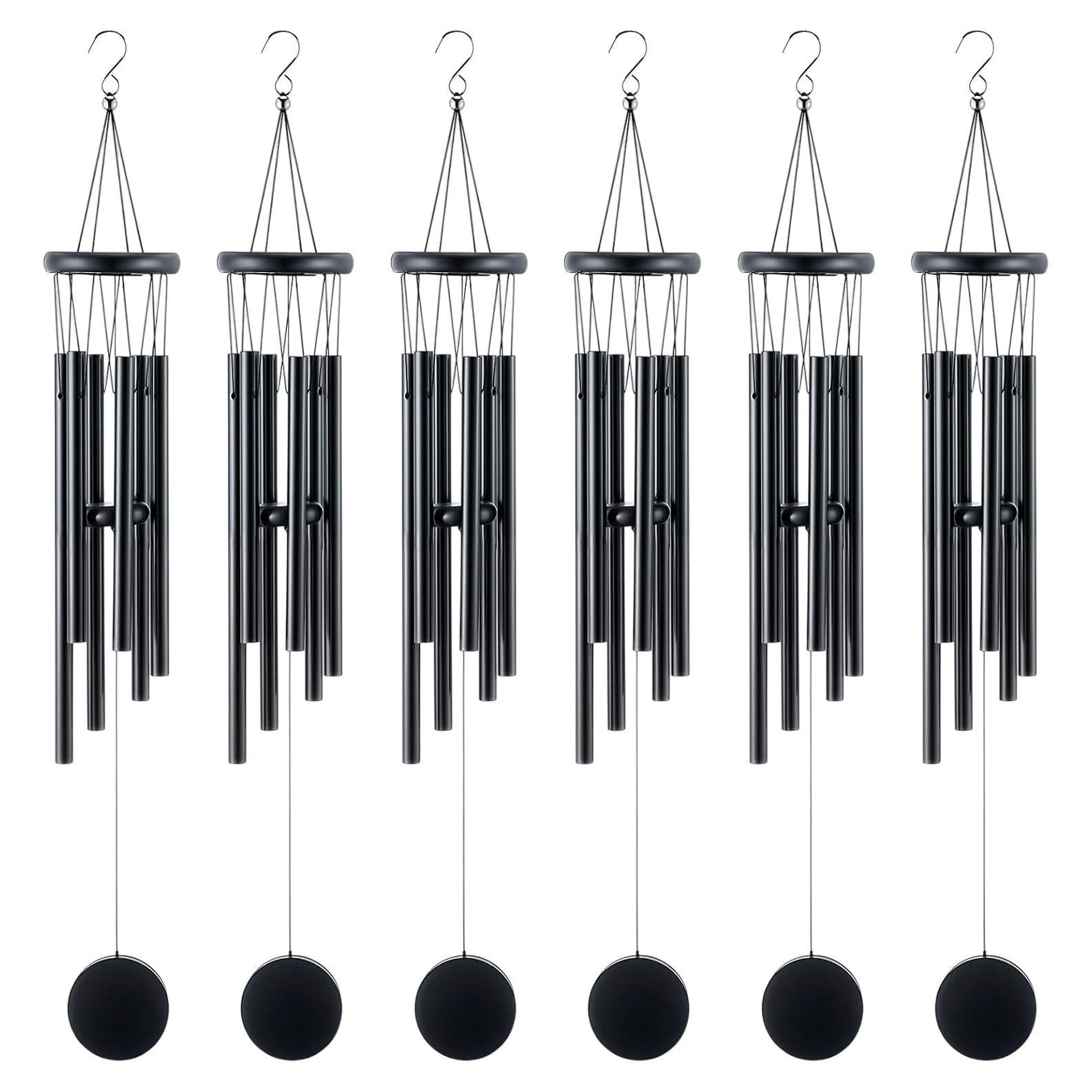 Campanas de Viento Yahenda 6 Pcs 71 cm Aluminio Negro