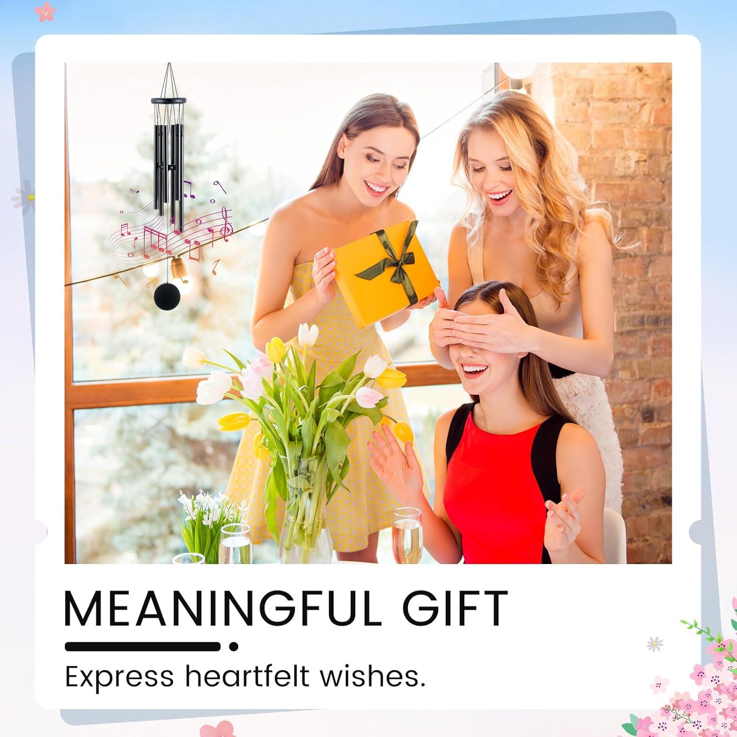 Campanas de Viento Yahenda 6 Pcs 71 cm Aluminio Negro