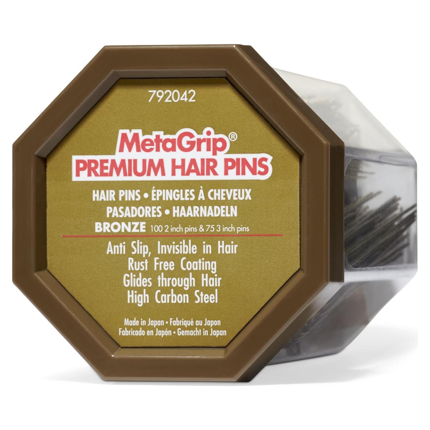 Pinzas para el cabello MetaGrip Premium Bronce 175 unidades