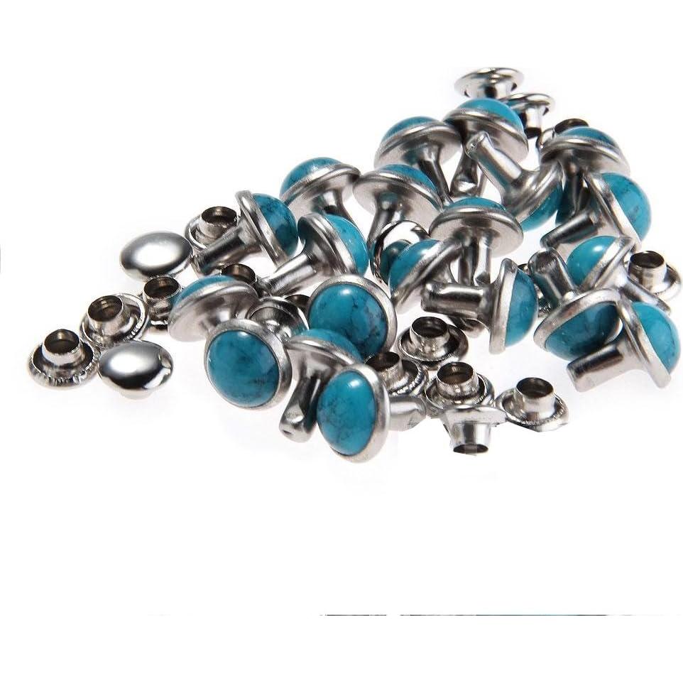 Rivetes Rápidos Turquesa RUBYCA 8mm para DIY - 100 Pcs