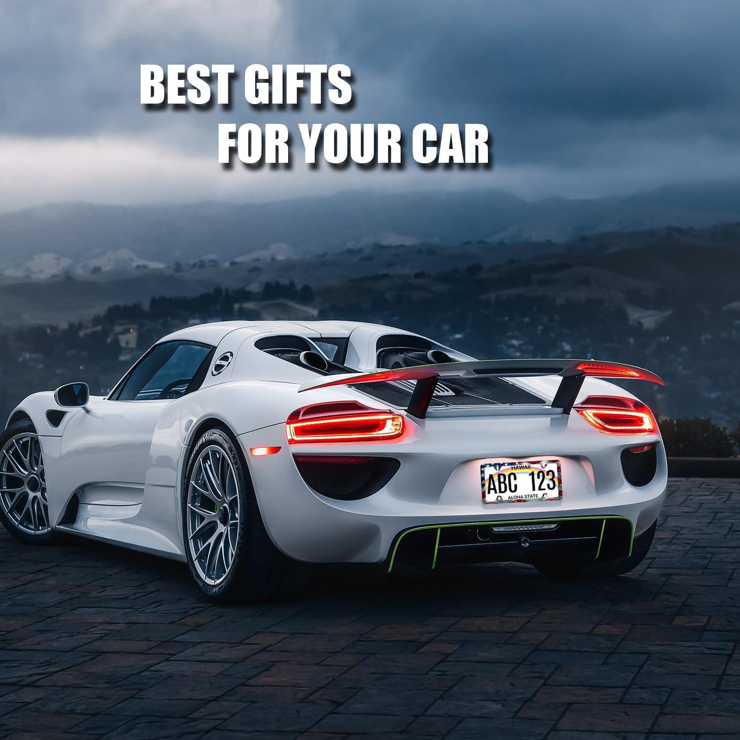 Marco de Placa de Licencia MUAWUOIK Bandera Americana 30.5x15.2cm