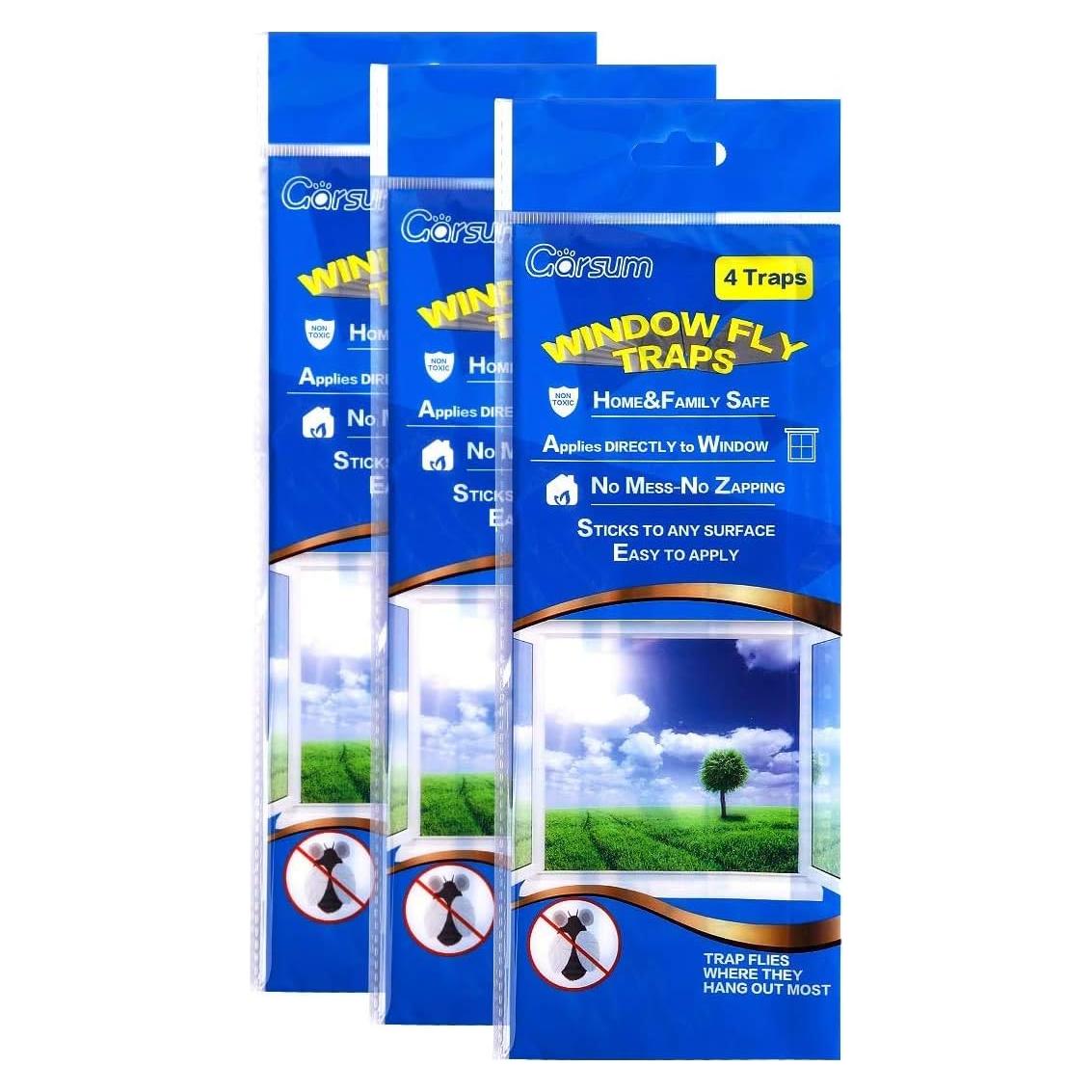 Trampas Adhesivas para Moscas Garsum - 12 Piezas Ecológicas