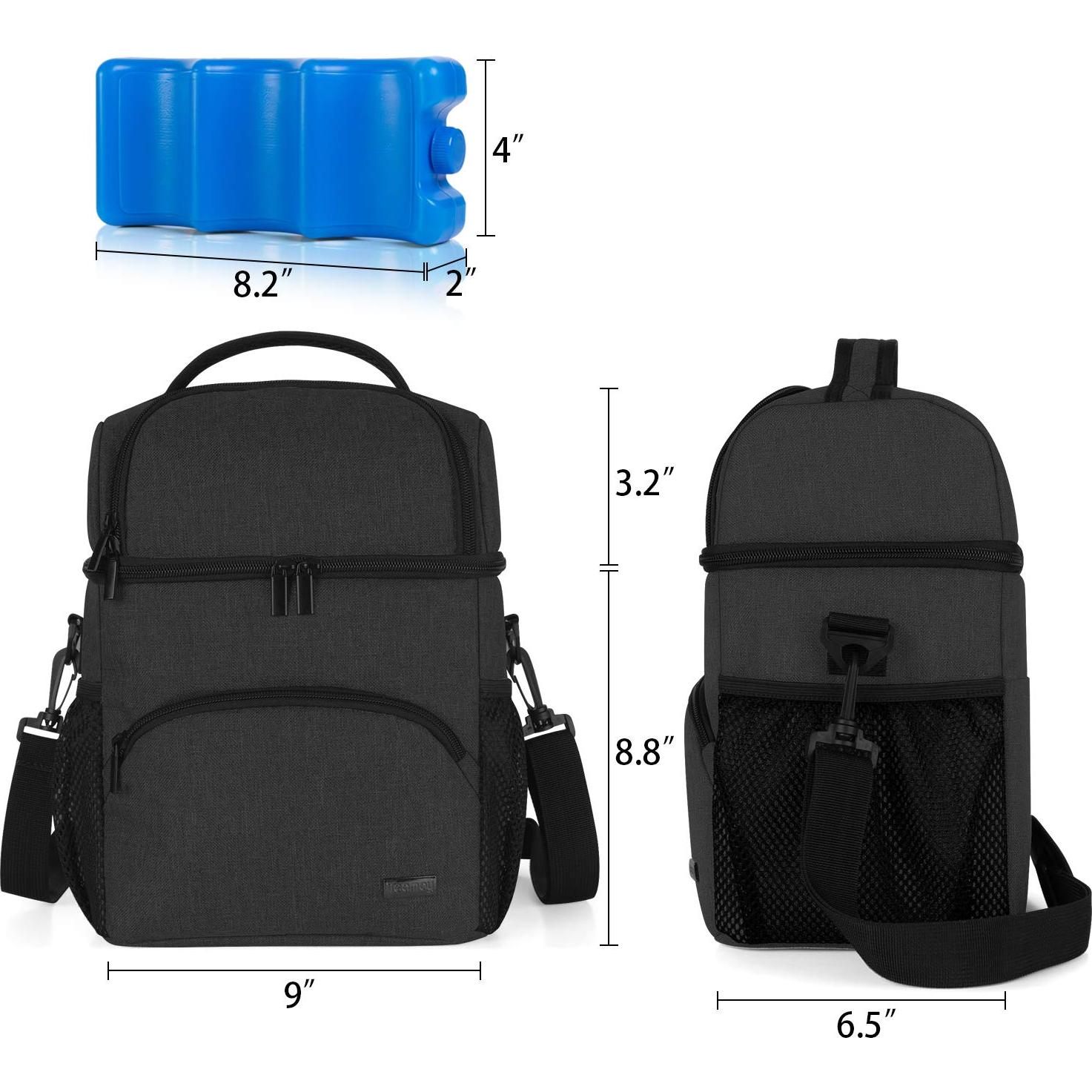 Bolsa Enfriadora de Leche Materna Teamoy Negra con Paquete de Hielo