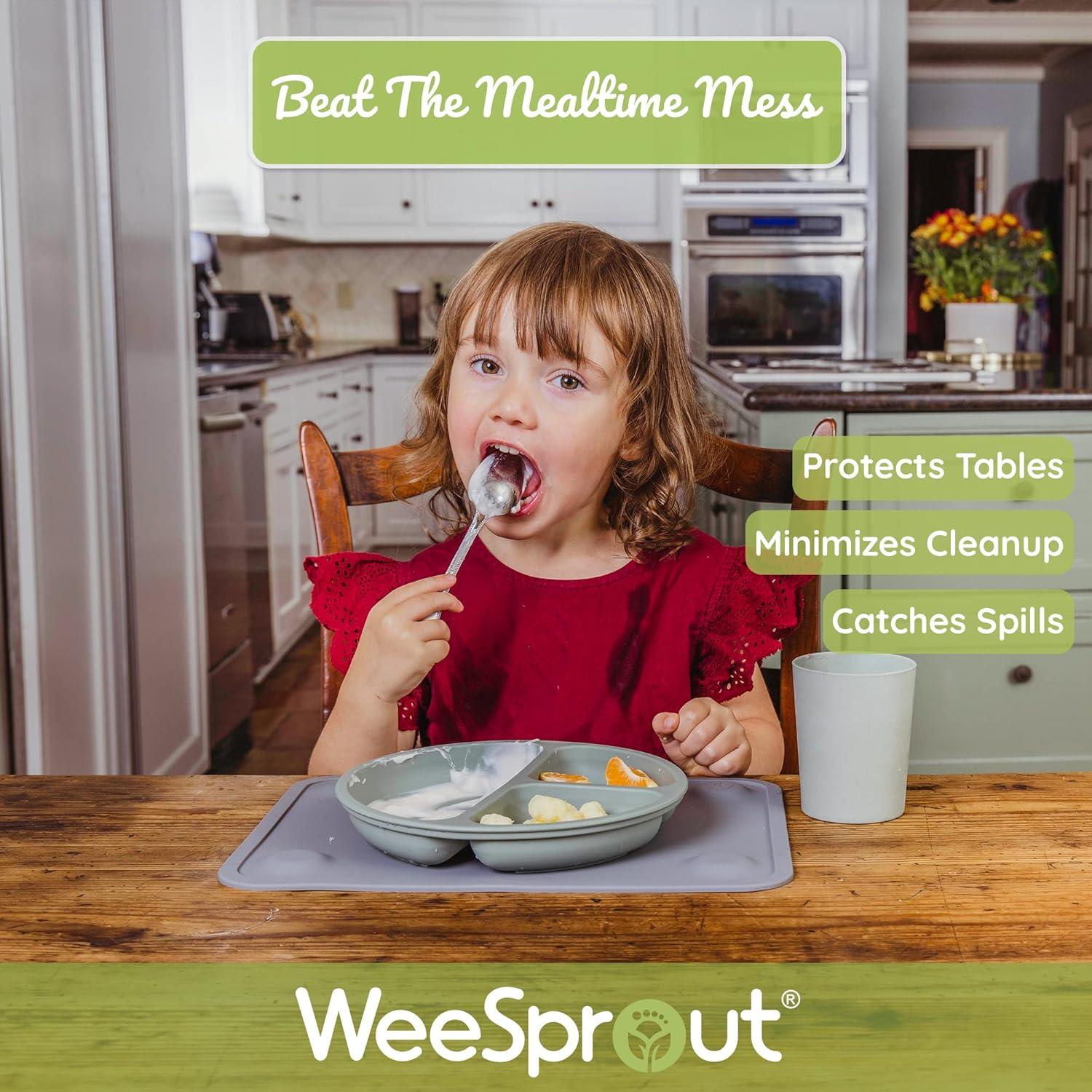 Tapetes de Silicona WeeSprout Antideslizantes para Bebés - Paquete de 2