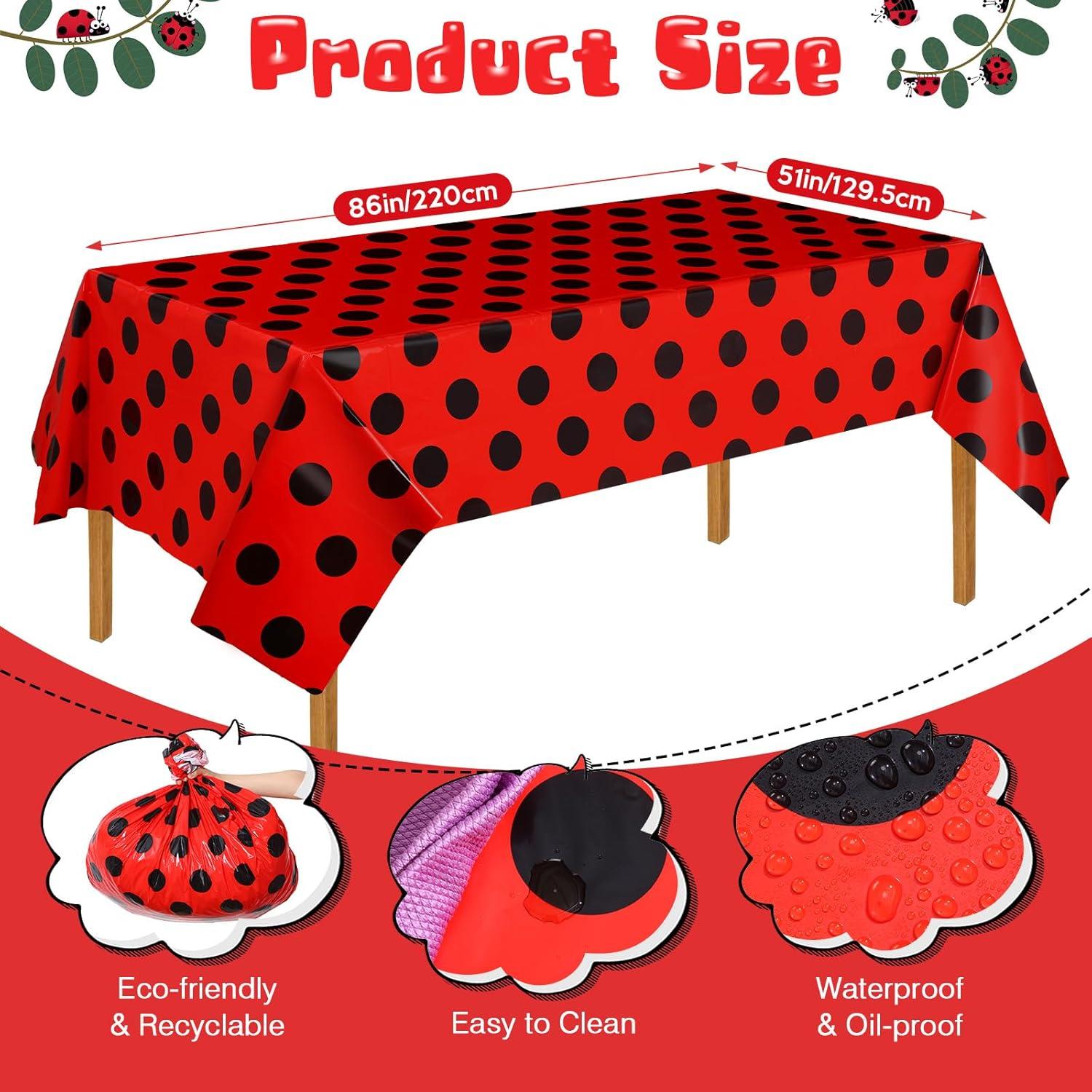 Conjunto de Decoraciones de Cumpleaños Mariquita 200 Pcs