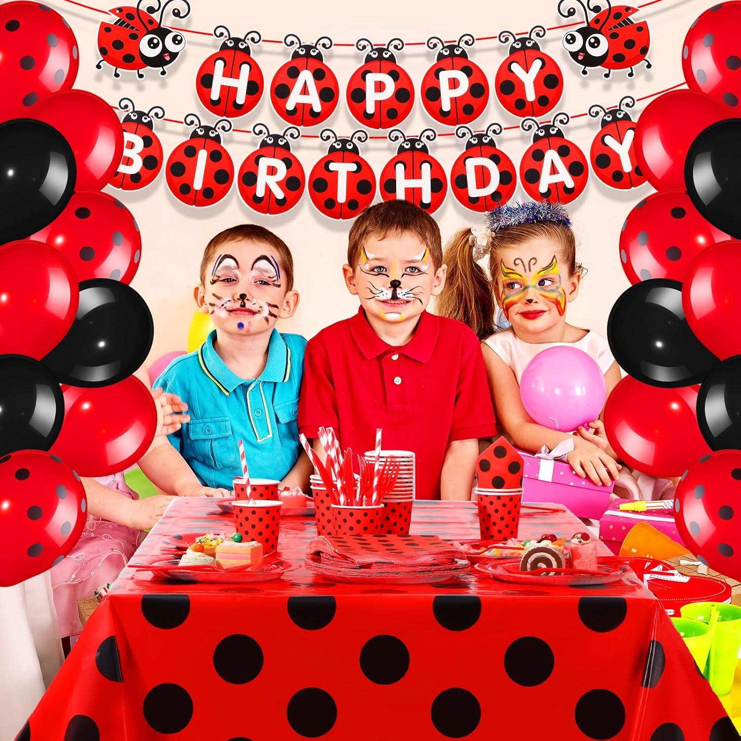 Conjunto de Decoraciones de Cumpleaños Mariquita 200 Pcs