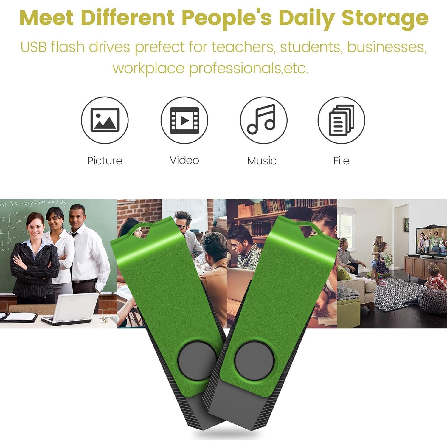 Pendrive USB 2.0 AGECASH 128MB 20 Pack Verde Giratorio