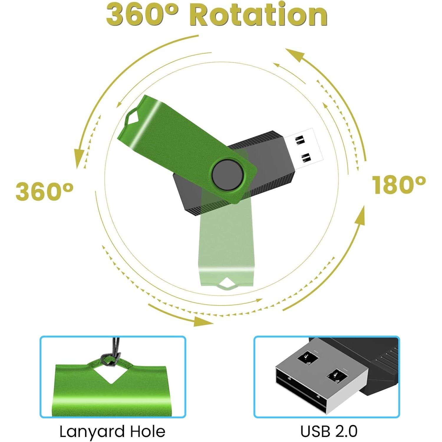 Pendrive USB 2.0 AGECASH 128MB 20 Pack Verde Giratorio