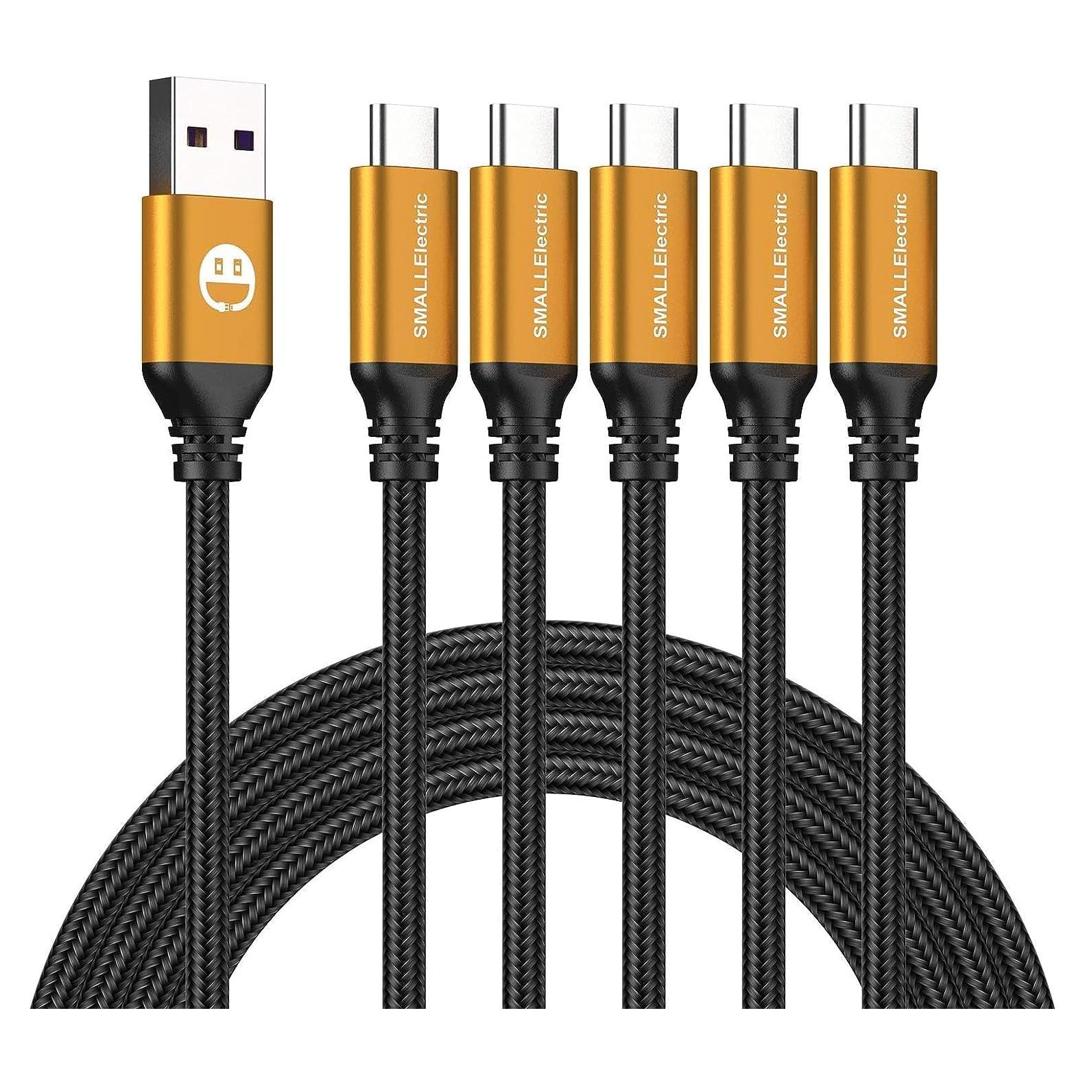 Cable USB Tipo-C SMALLElectric 5pack 30cm Carga Rápida 3A