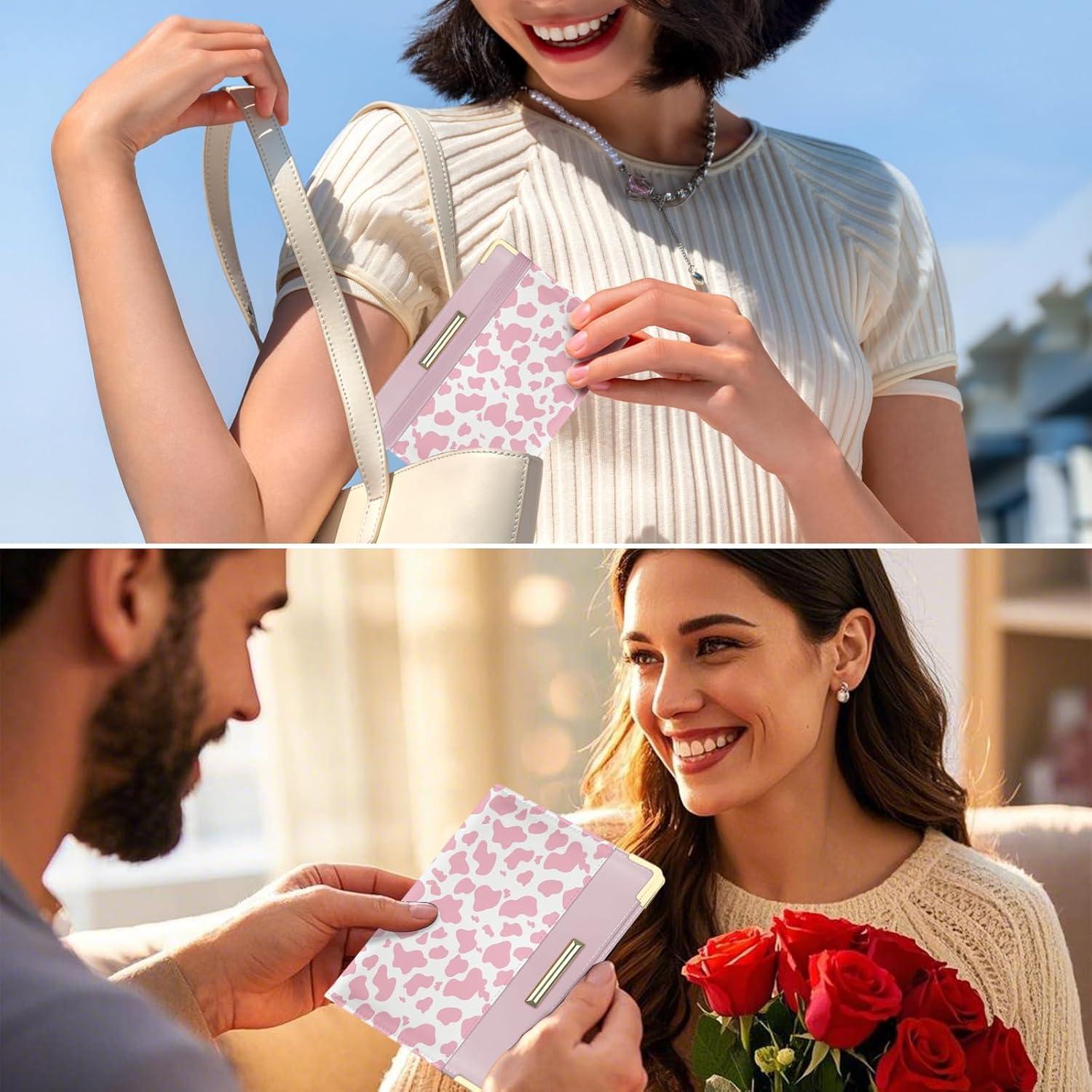 Funda para Pasaporte Kakurookie con Bloqueo RFID - Vaca Rosa